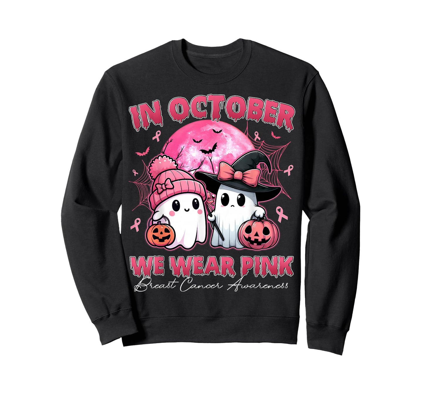 Breast Cancer Shirts Women Halloween October Wear Pink T-Shirt