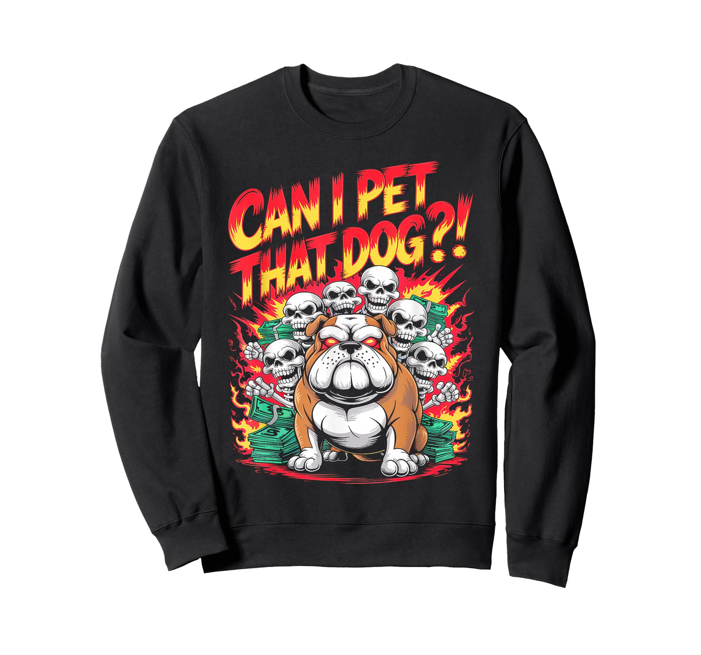 Can I Pet That Dog?! Cute Skeleton Halloween Bulldog Bootleg T-Shirt