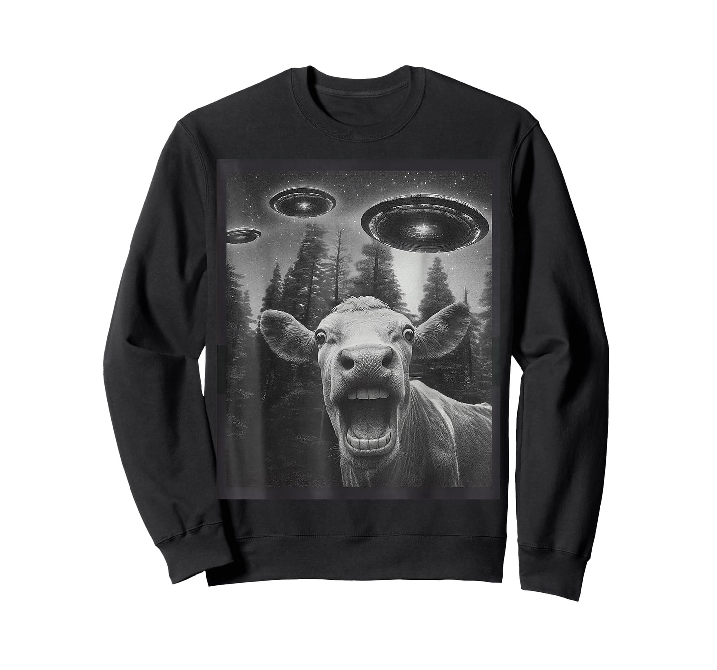 Funny Cow Selfie Alien UFO Gifts for Men Women Teen Boy Kid T-Shirt