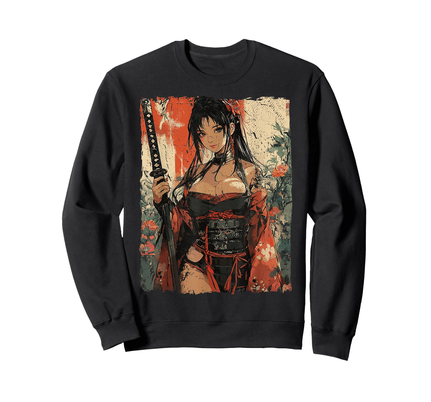 Samurai Warrior Waifu Girl Japanese Ukiyo-e Manga Samurai T-Shirt