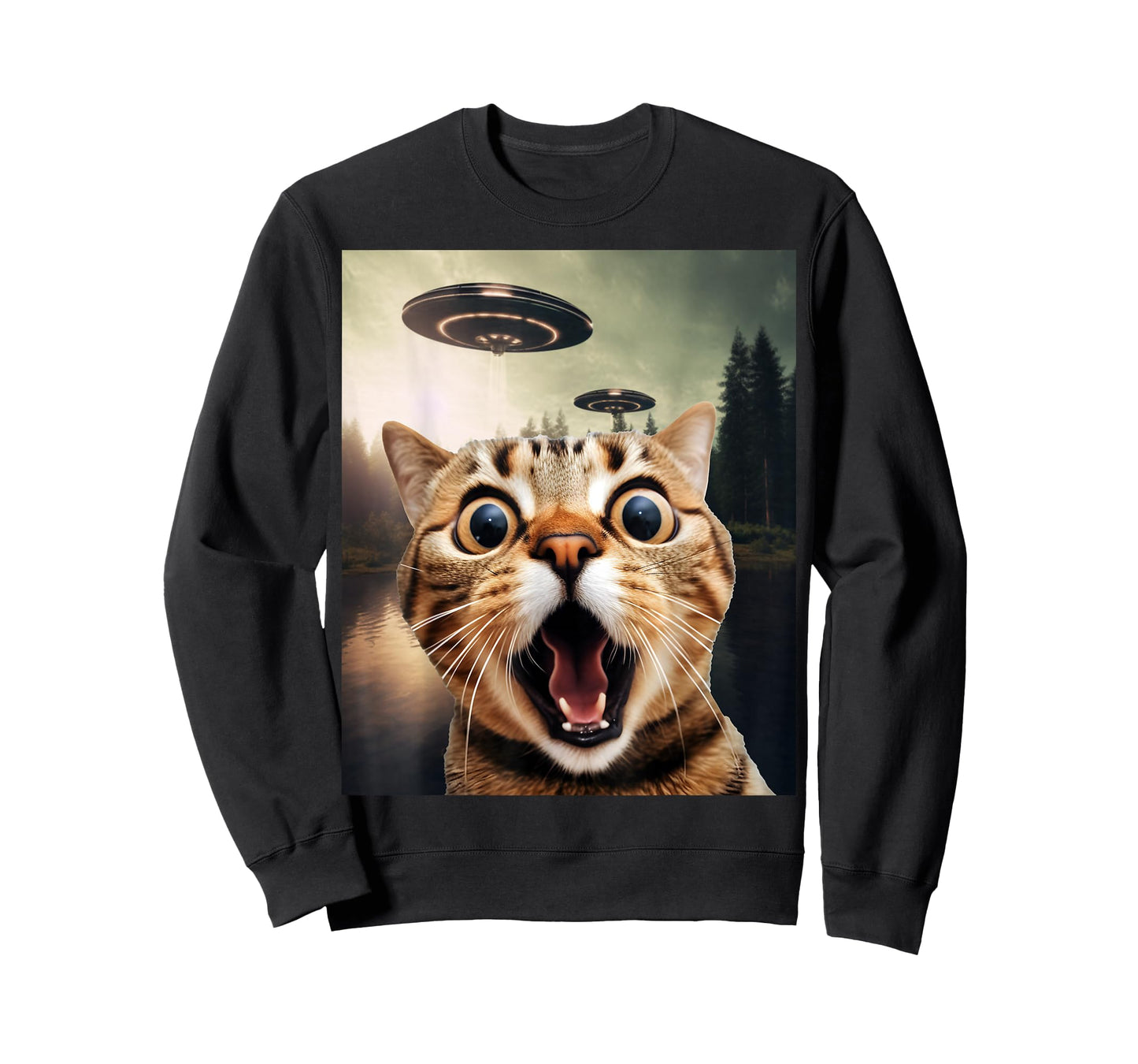 Alien UFO Funny Cat Shirt - Funny Cat Shirts for Cat Dad/Mom T-Shirt