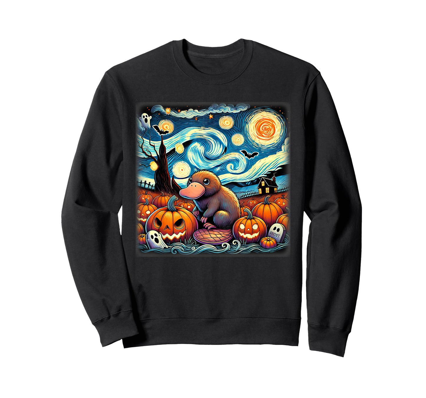 Starry Night Platypus Halloween T-Shirt
