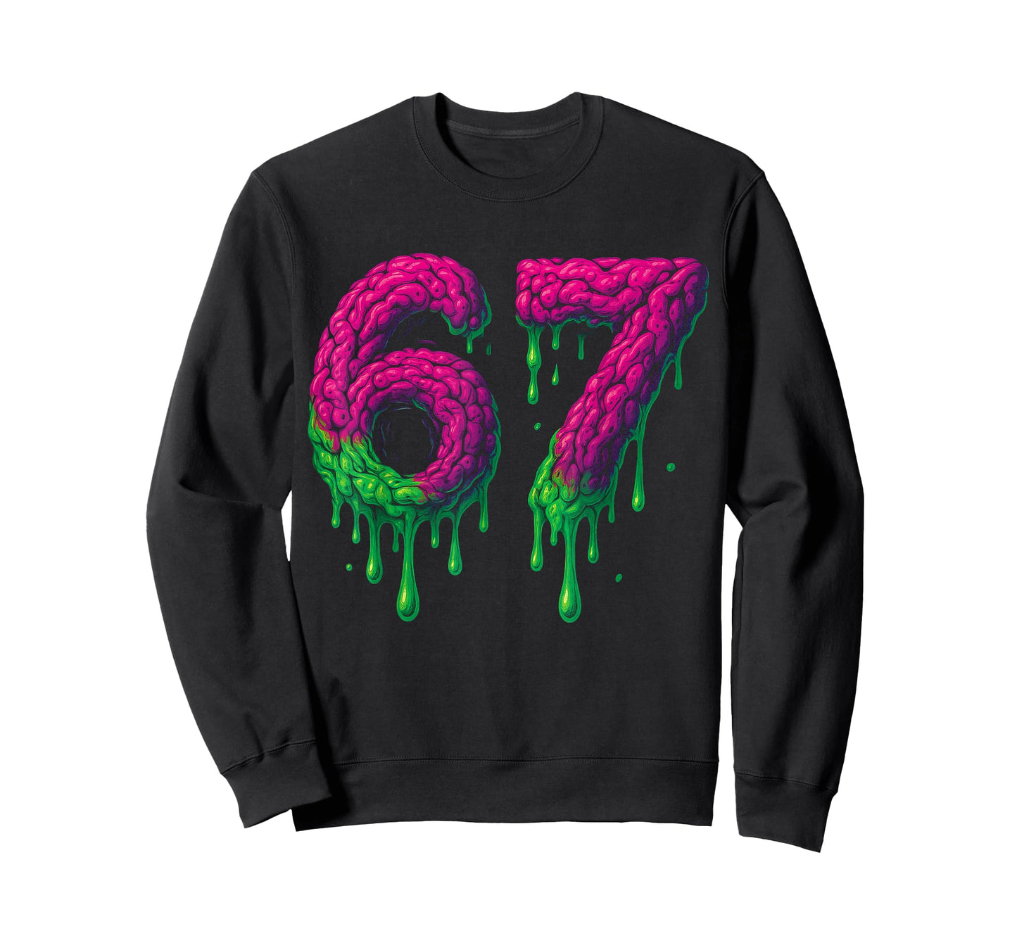 67 Six Seven 6-7 Toxic Brain Drip - Funny Kids Brainrot Meme T-Shirt