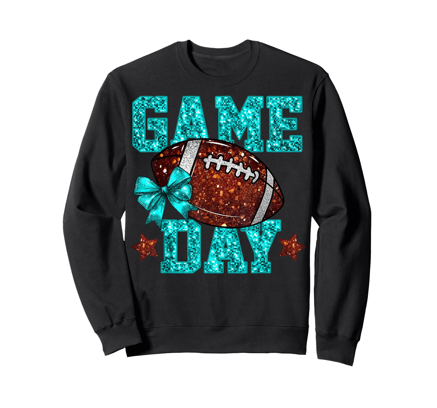 Game Day Football Teal Coquette Bow Team Spirit Touchdown T-Shirt