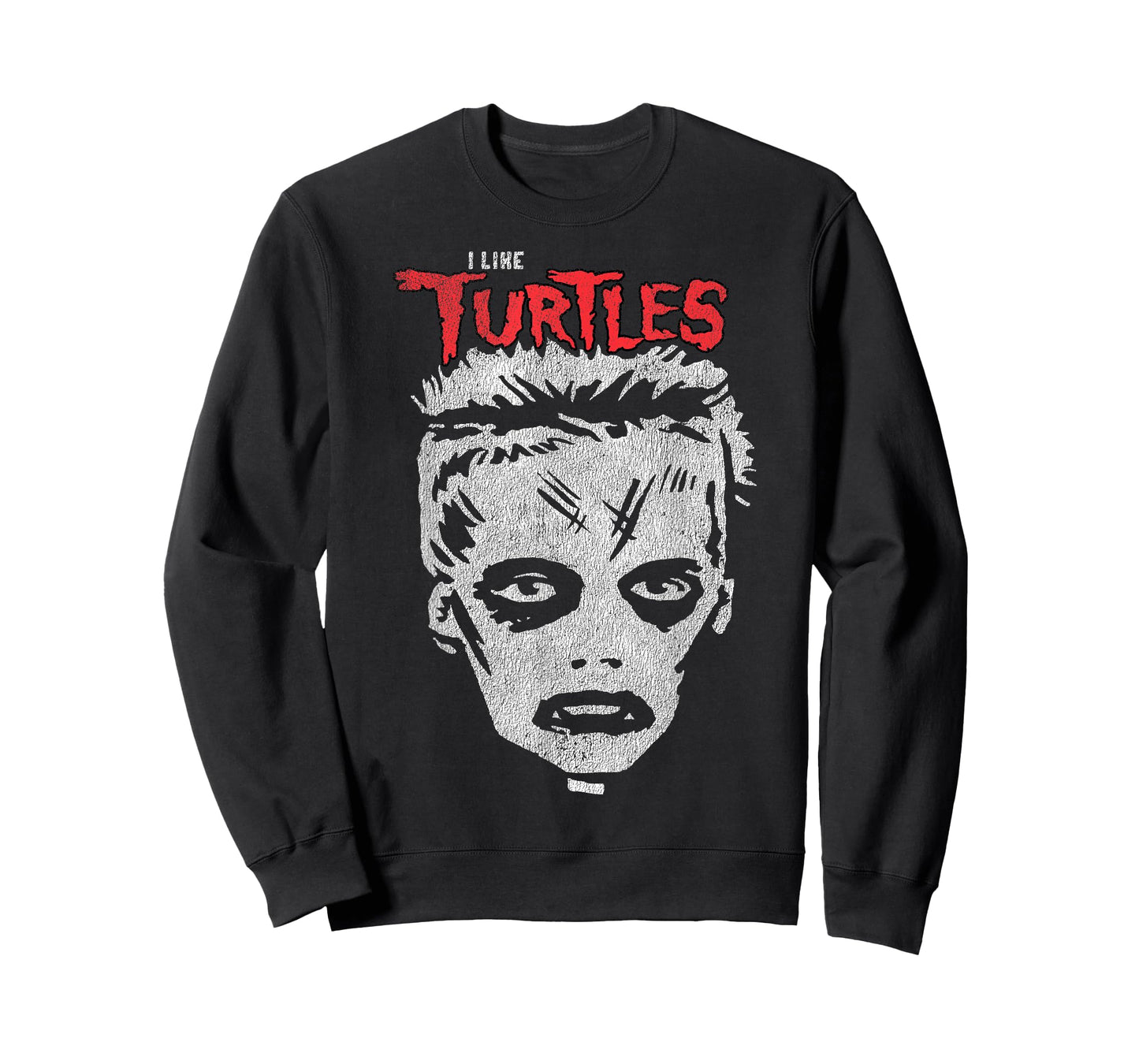 I Like Turtles Zombie Boy Skull Face T-Shirt