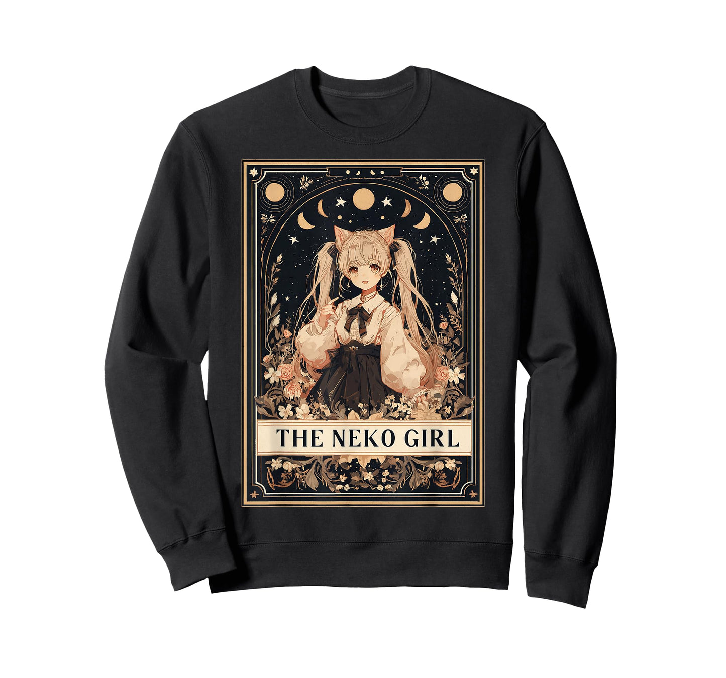 The Neko Girl Anime Manga Japanese Cat Girl Tarot Card T-Shirt
