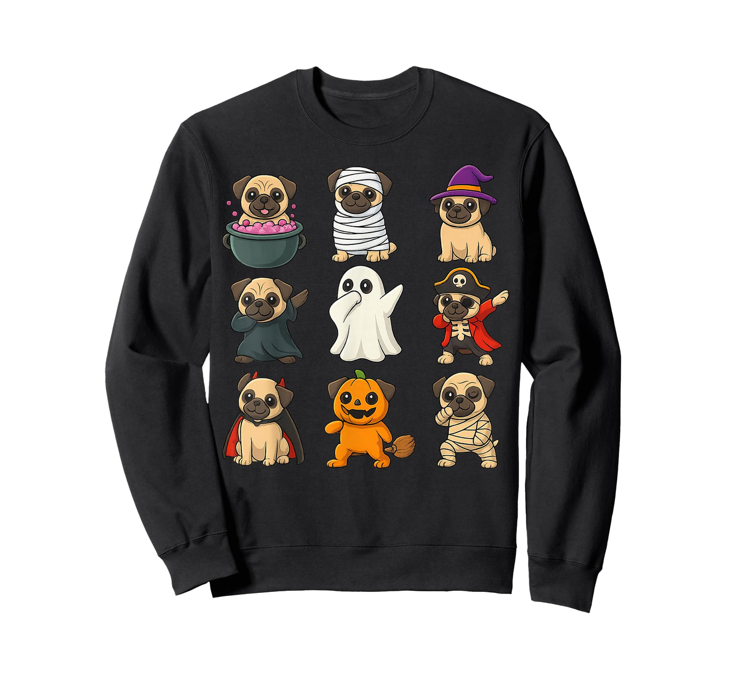 Funny Pug Breed Pet Halloween Pumpkins Halloween Dog T-Shirt
