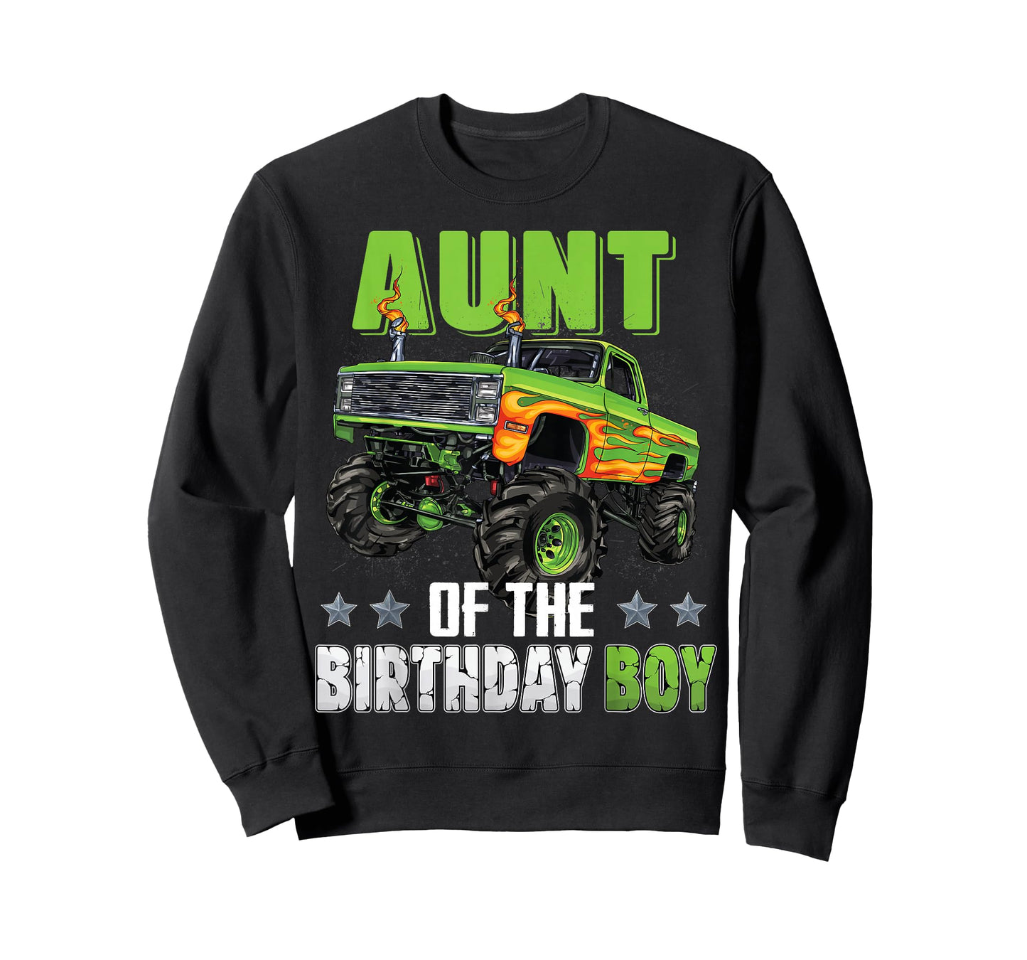 Aunt of Birthday Boy Monster Truck Car Family Matching T-Shirt