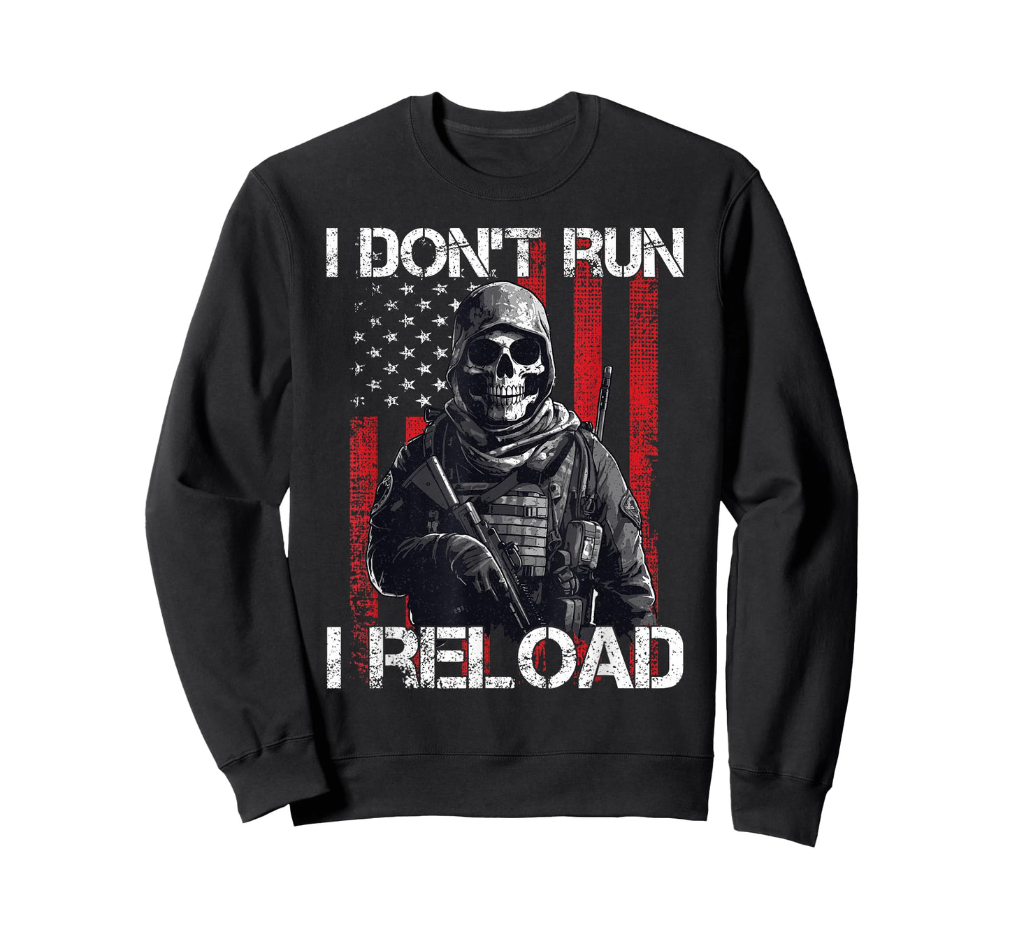 I Don't Run I Reload, US Flag For A Patriotic Gun Lover T-Shirt