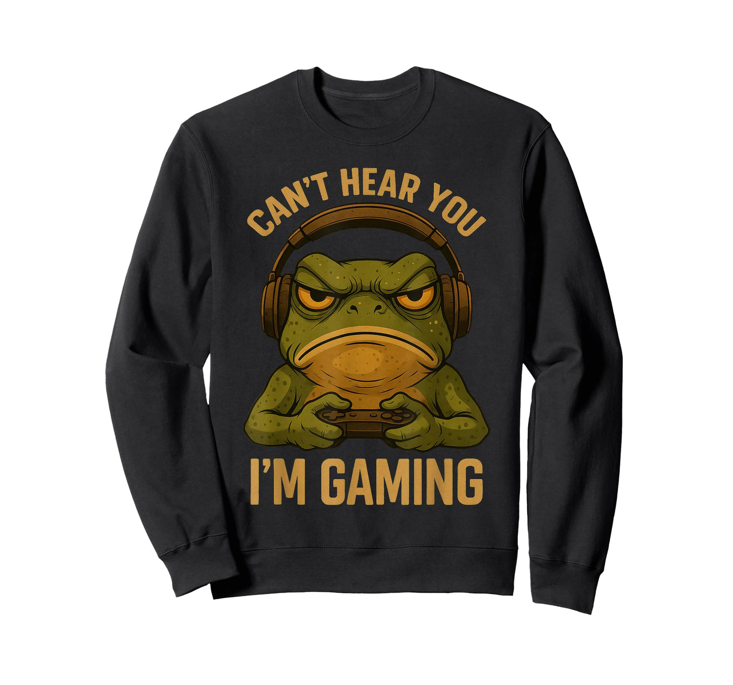 Funny Gamer Frog Art Graphic Tee Men Boys Funny Video Gaming T-Shirt