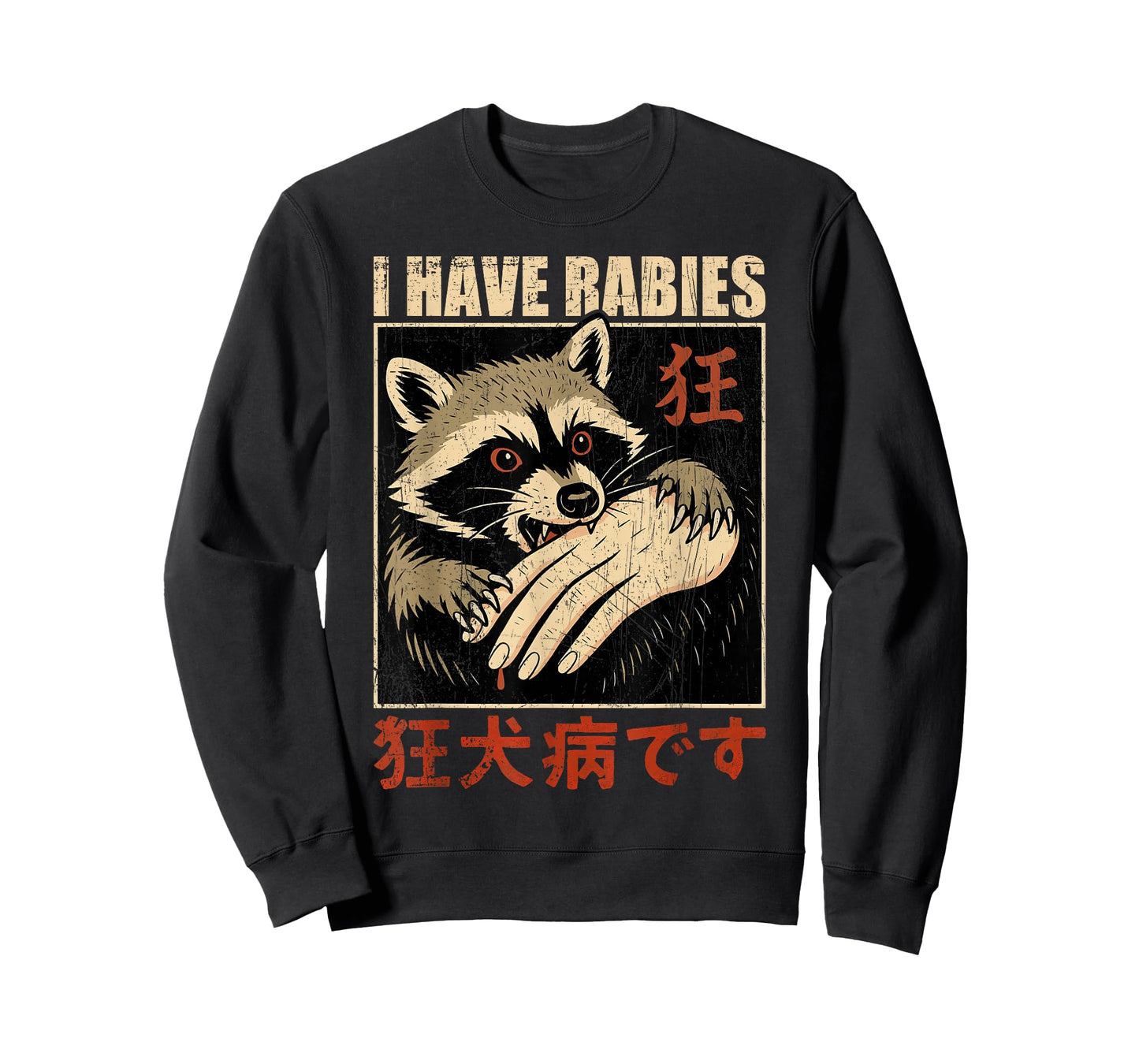 I Have Rabies Raccoon Biting Hand T-Shirt
