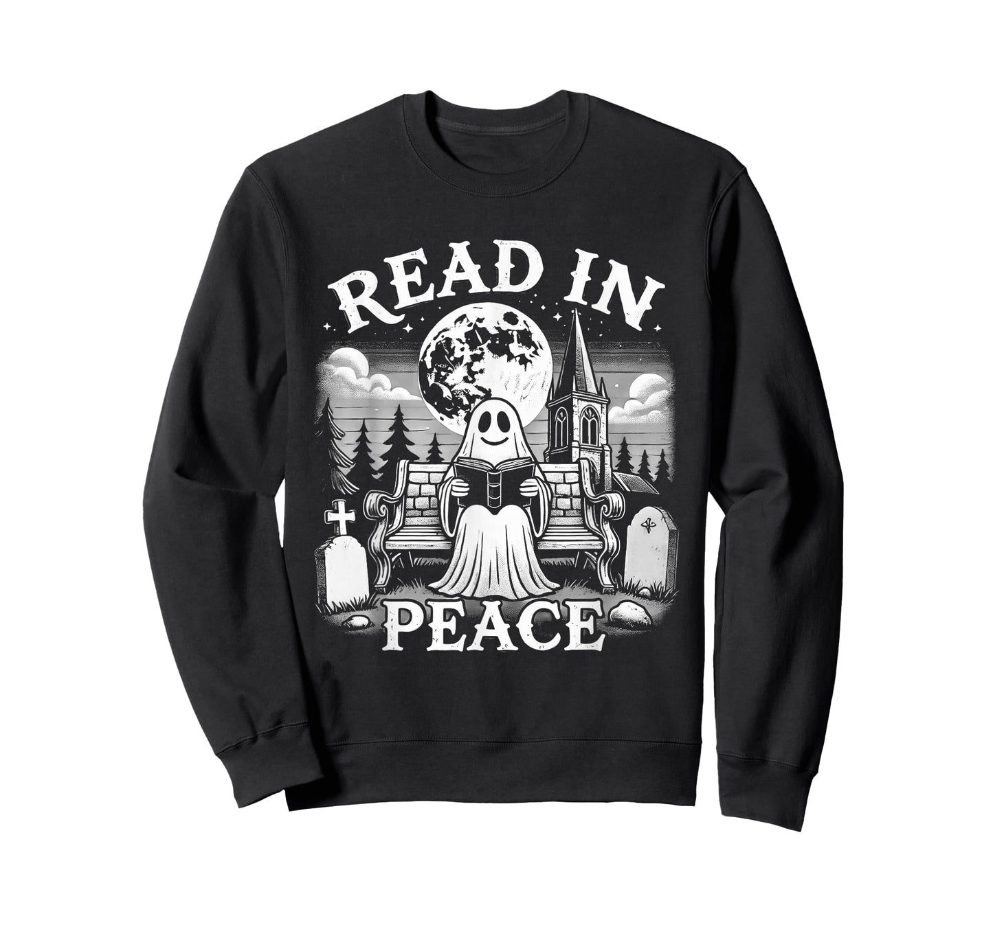Read In Peace Ghost Reading Books Funny Halloween T-Shirt