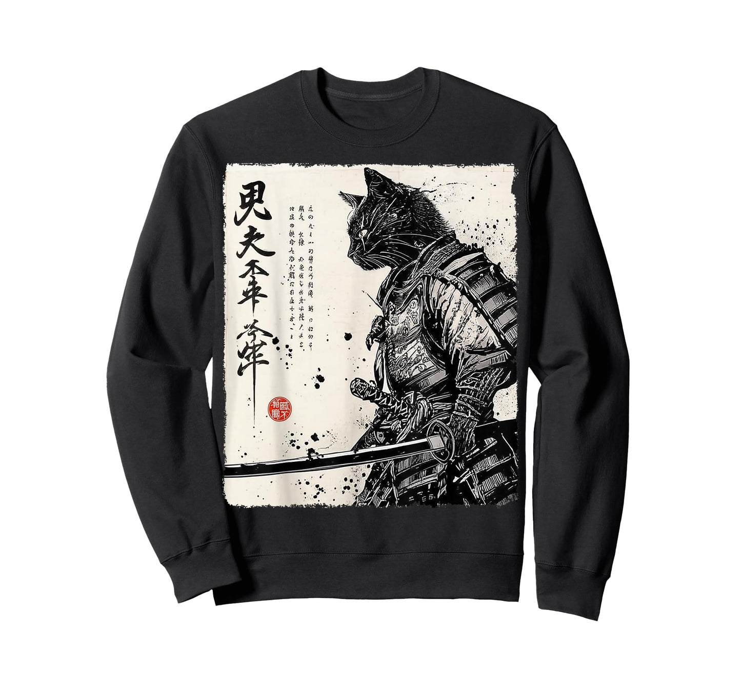Samurai Cat Japanese Art Anime Gifts Men Women Kid Graphic T-Shirt
