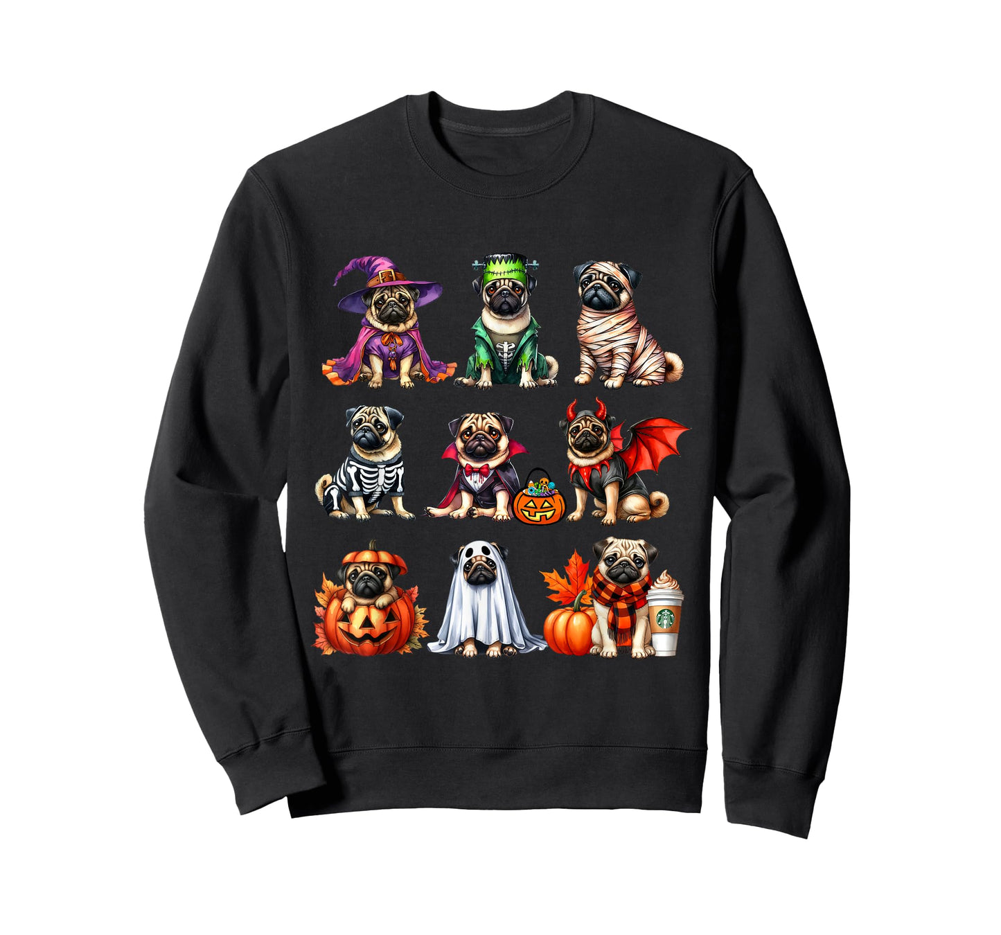 Pug Halloween Costume Spooky Ghost Pumpkin Pug Halloween T-Shirt