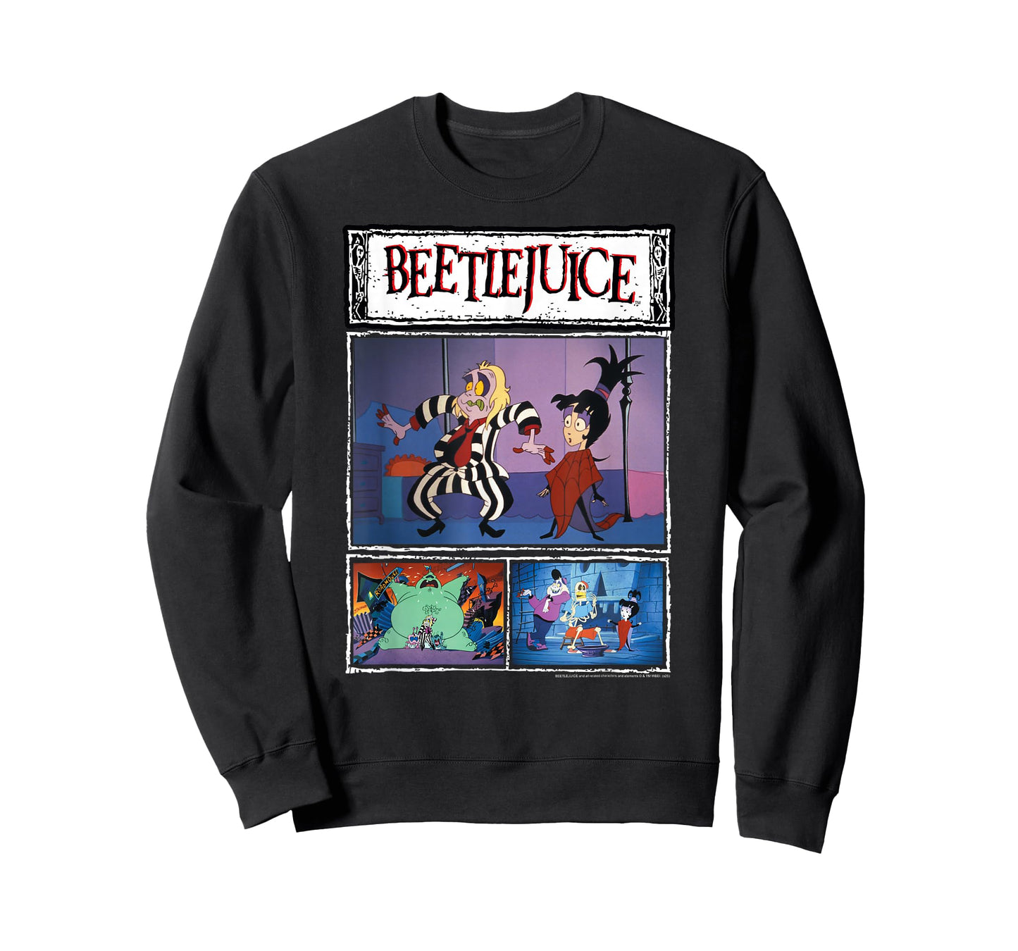 Beetlejuice Animated Scenes Beetlejuice & Lydia Cartoon T-Shirt