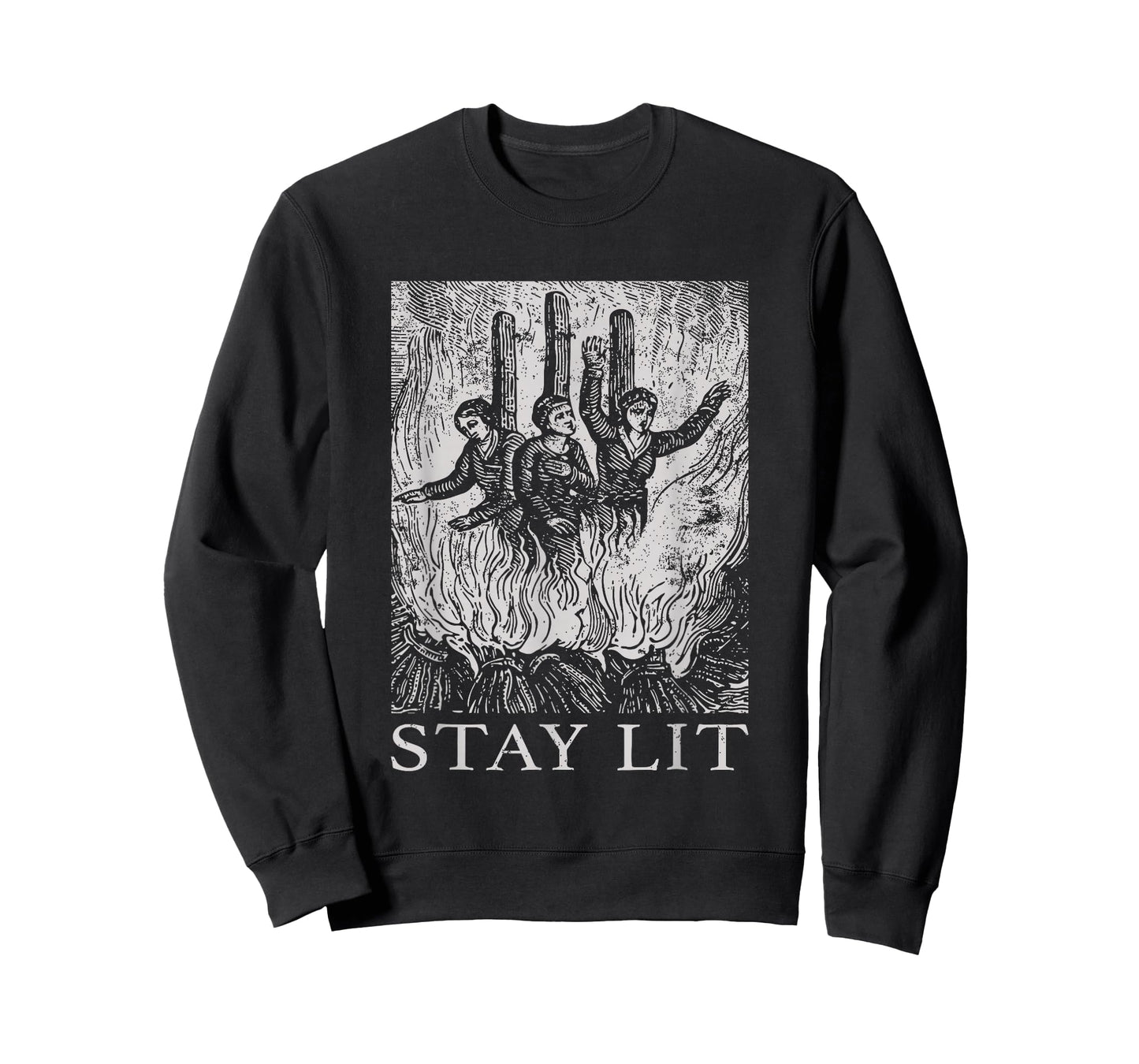 Occult Stay Lit Satan Devil Hell Unholy Antichrist Witch T-Shirt
