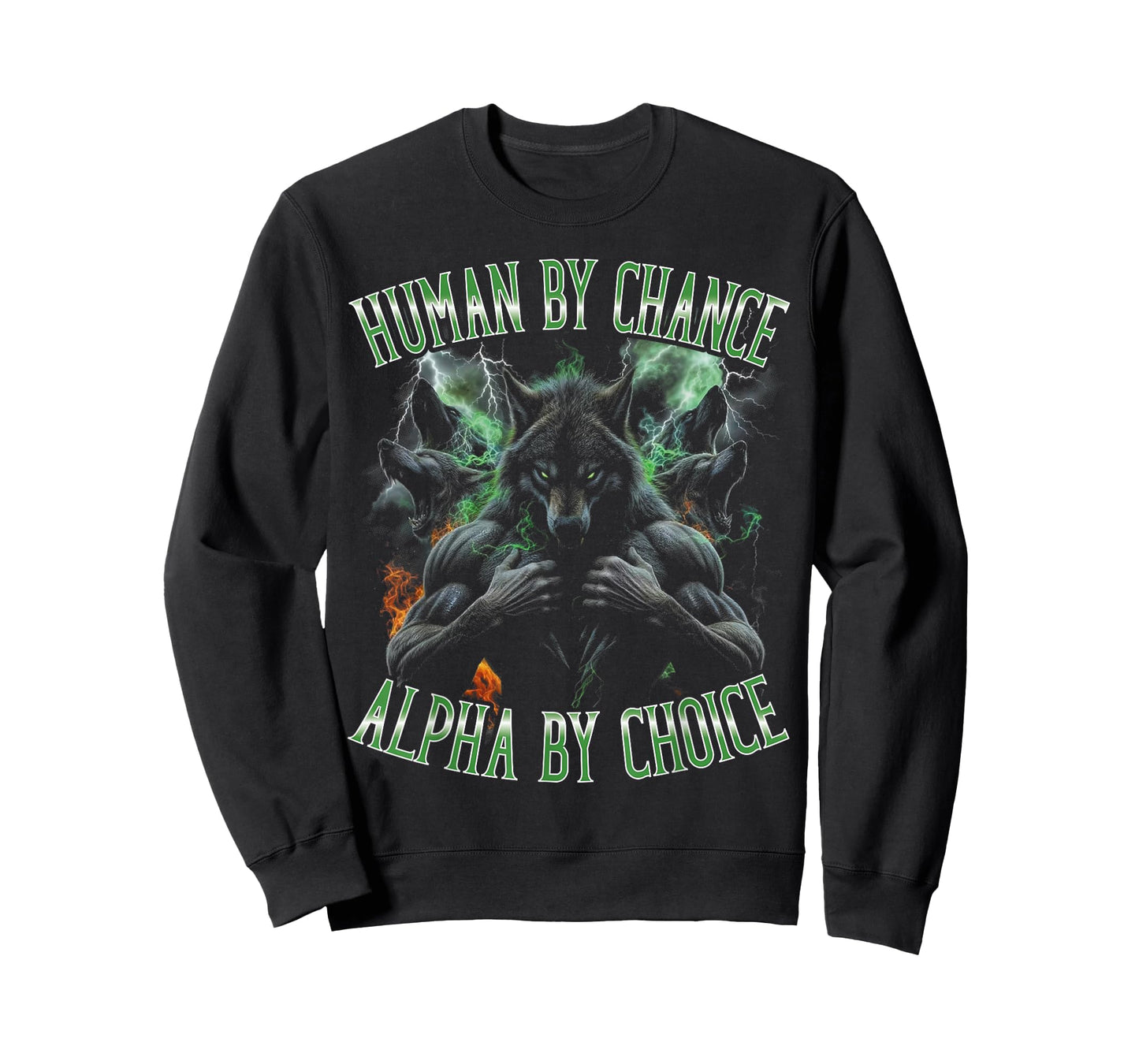Human by Chance, Alpha by Choice Funny Bootleg Sigma Wolf T-Shirt