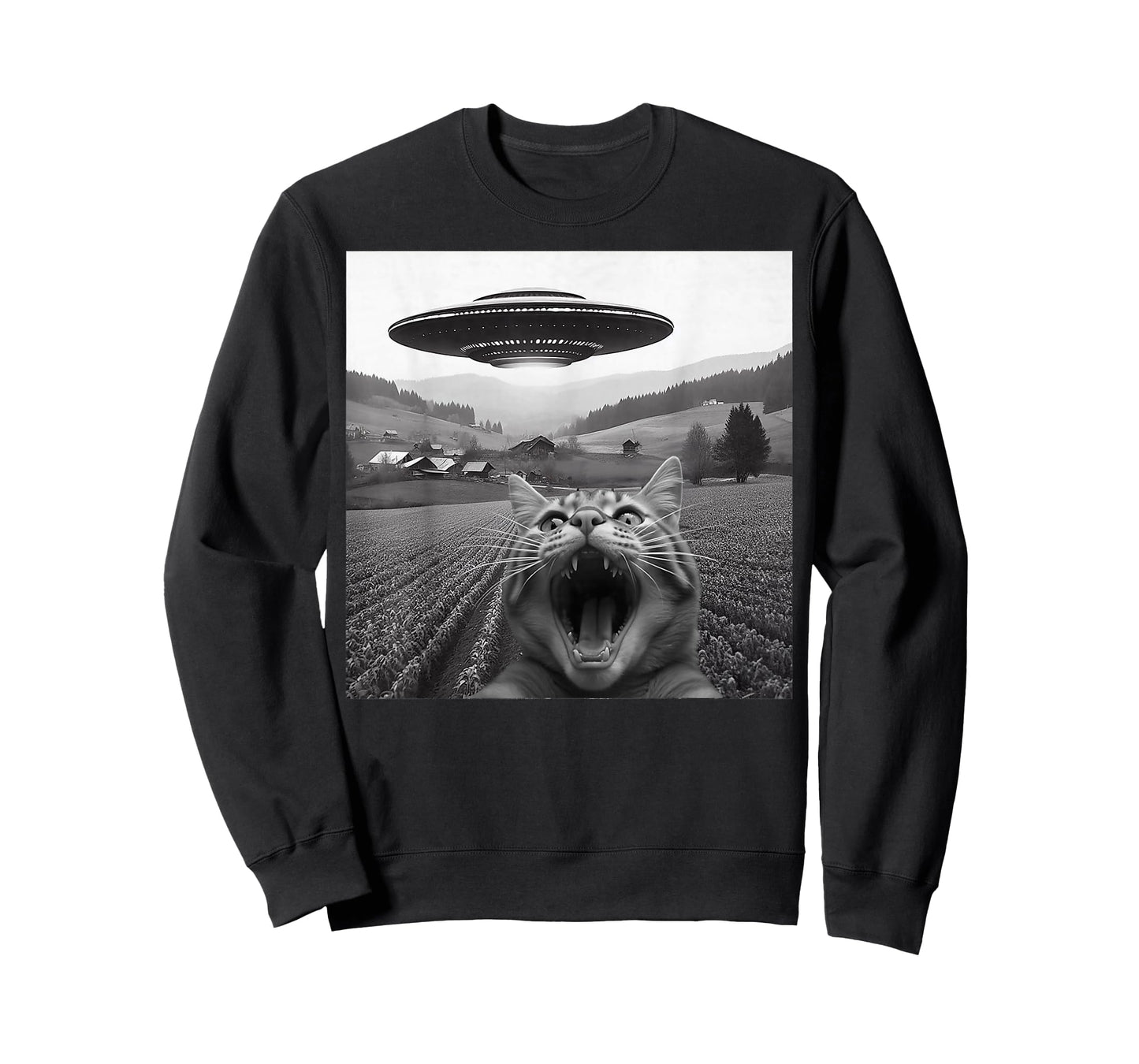Cat Selfie with Alien Funny Cat for Men Women Kid T-Shirt