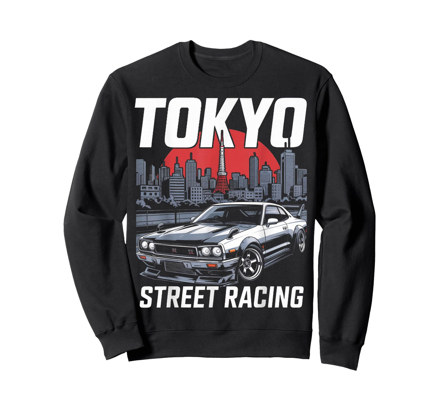 Street Racing Car Japanese Flag Japan Culture Tokyo Japan T-Shirt