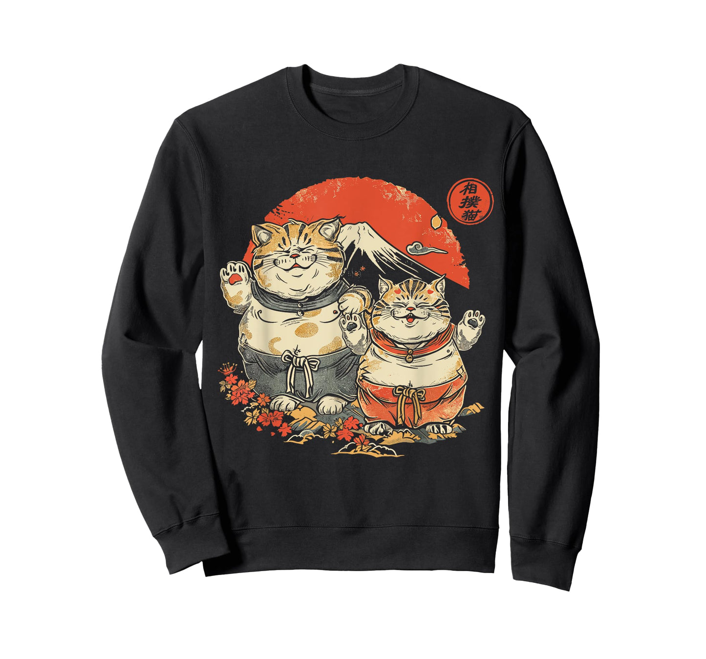Japanese Sumo Cats Men Women Kids T-Shirt