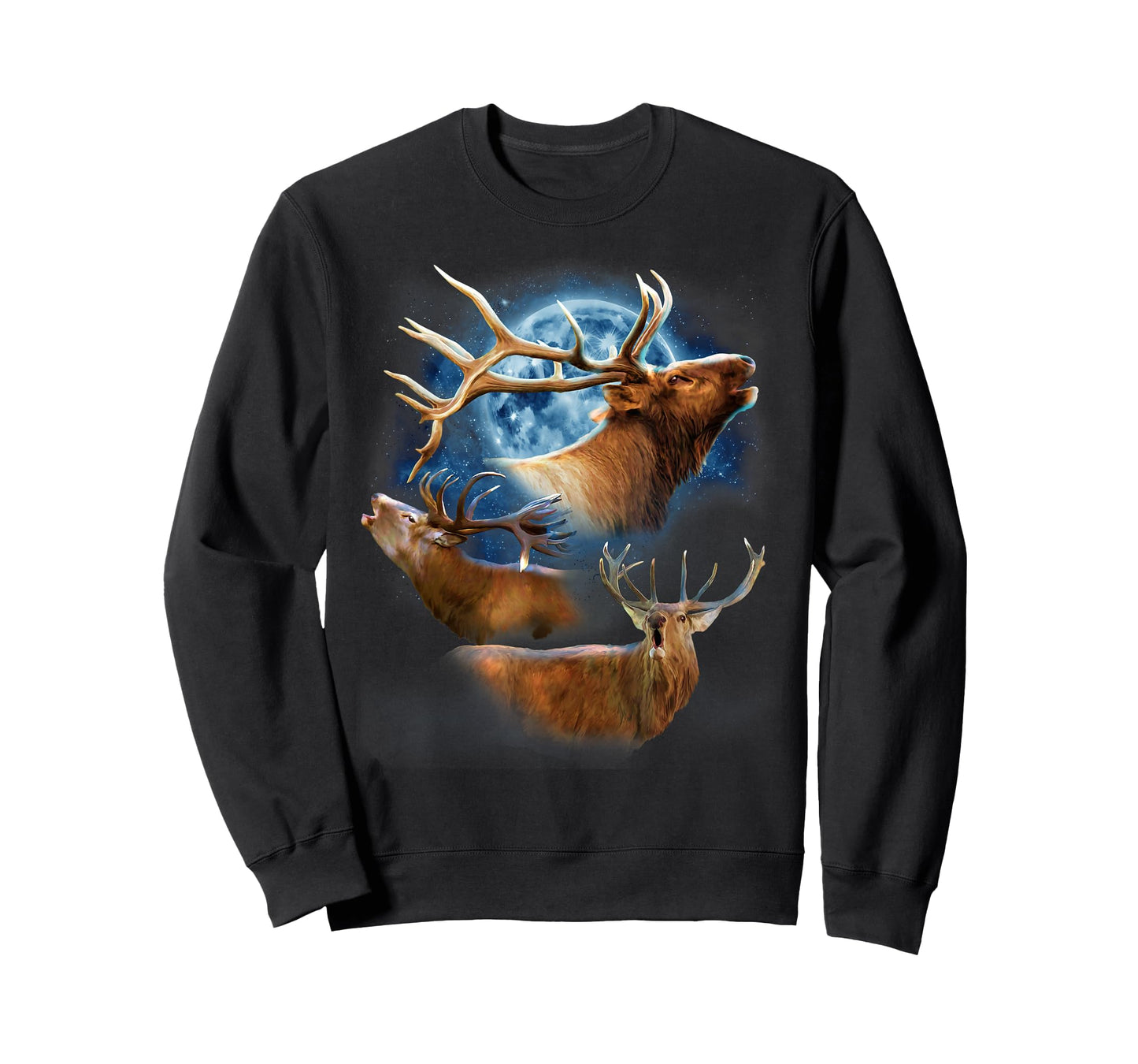 Funny Elk Hunting T-Shirt - Elk Howling at the Moon