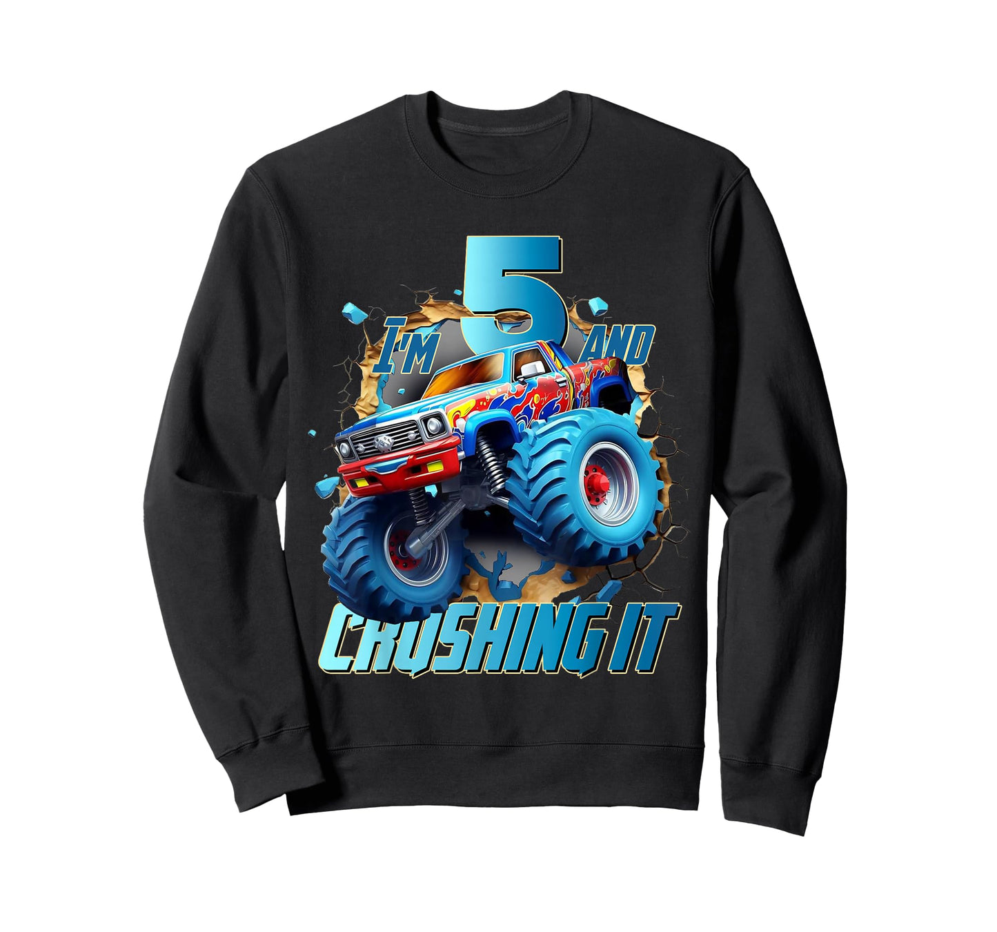 I'm Crushing it Monster Truck 5 Year Old Boys 5th Birthday T-Shirt
