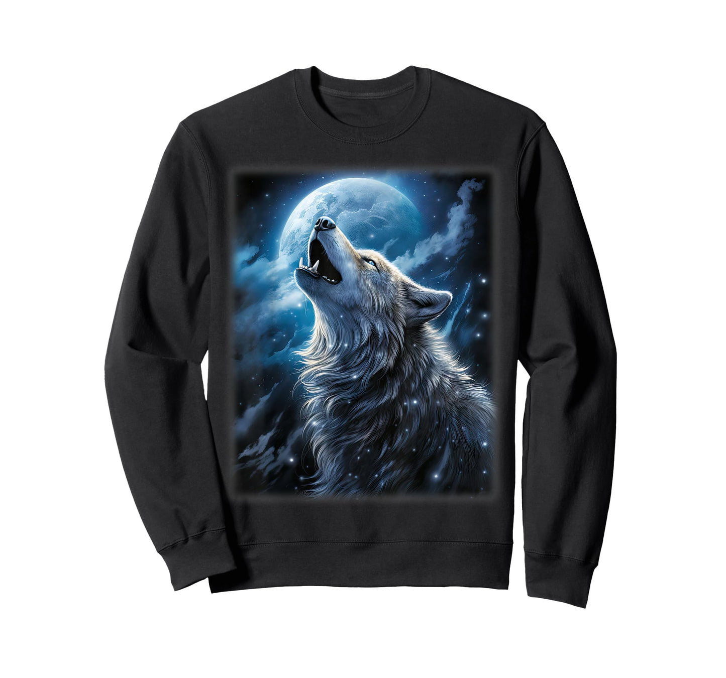 Wolf howling at the Moon Fantasy Art Wildlife T-Shirt