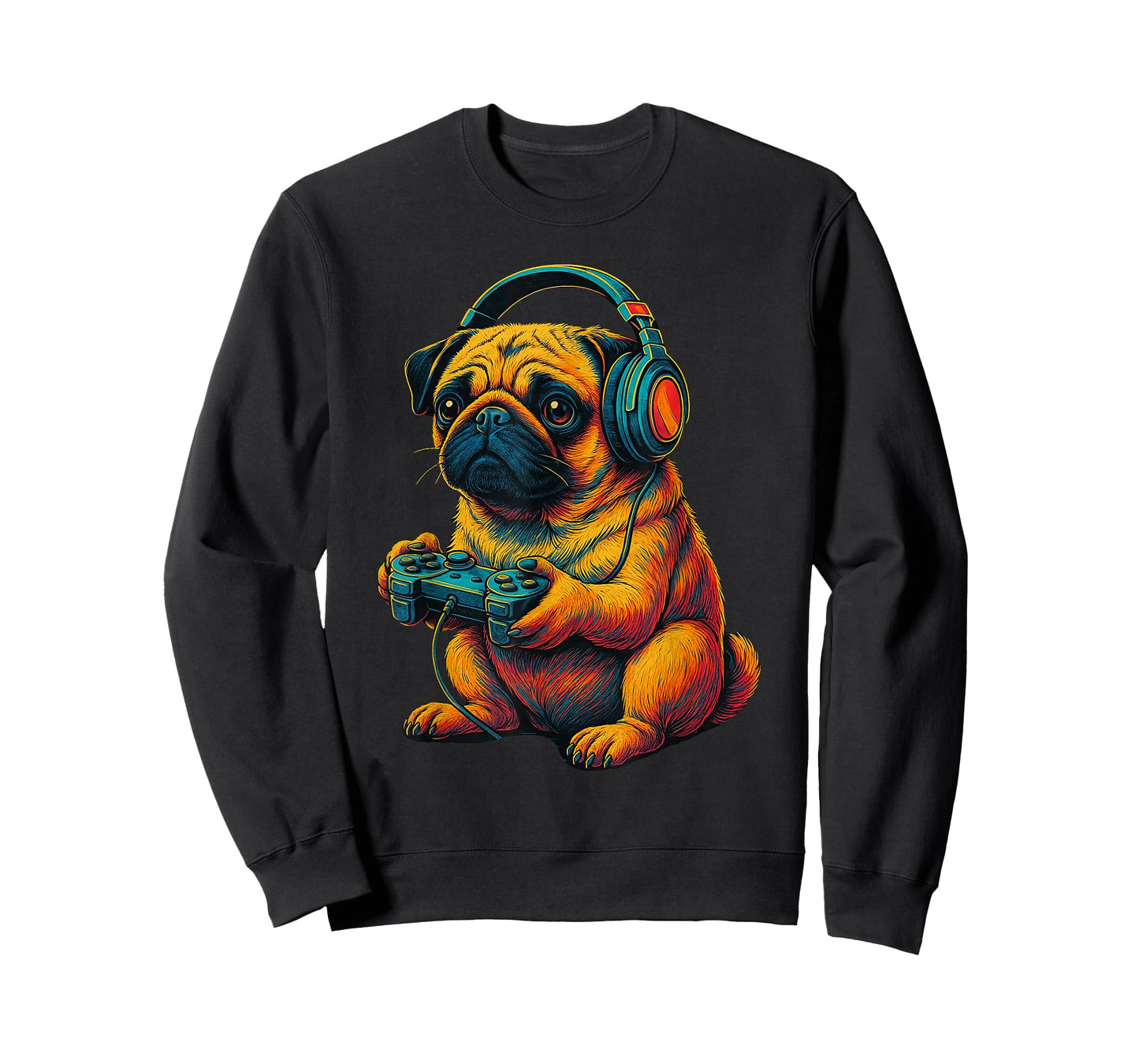 Dog Pug Funny Video Games Gamer T-Shirt