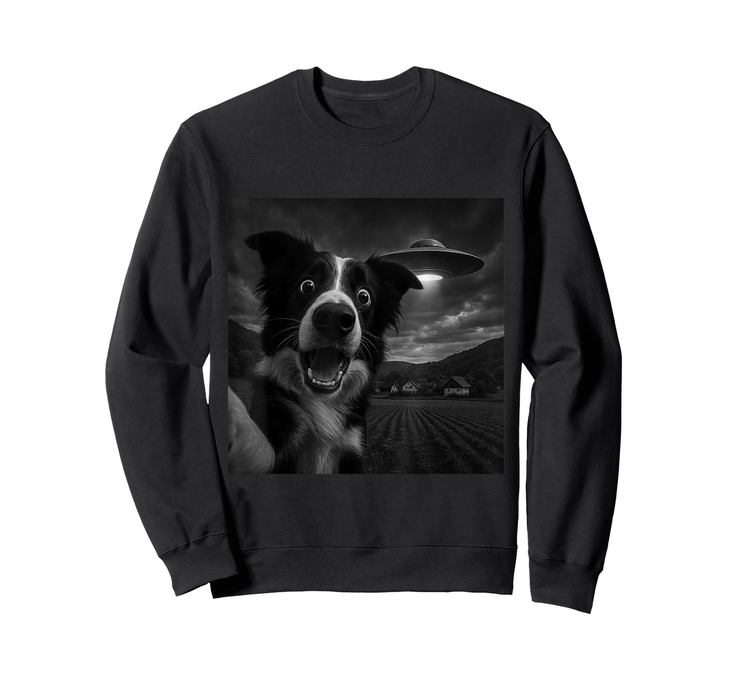 Border Collie UFO Encounters Selfie T-Shirt