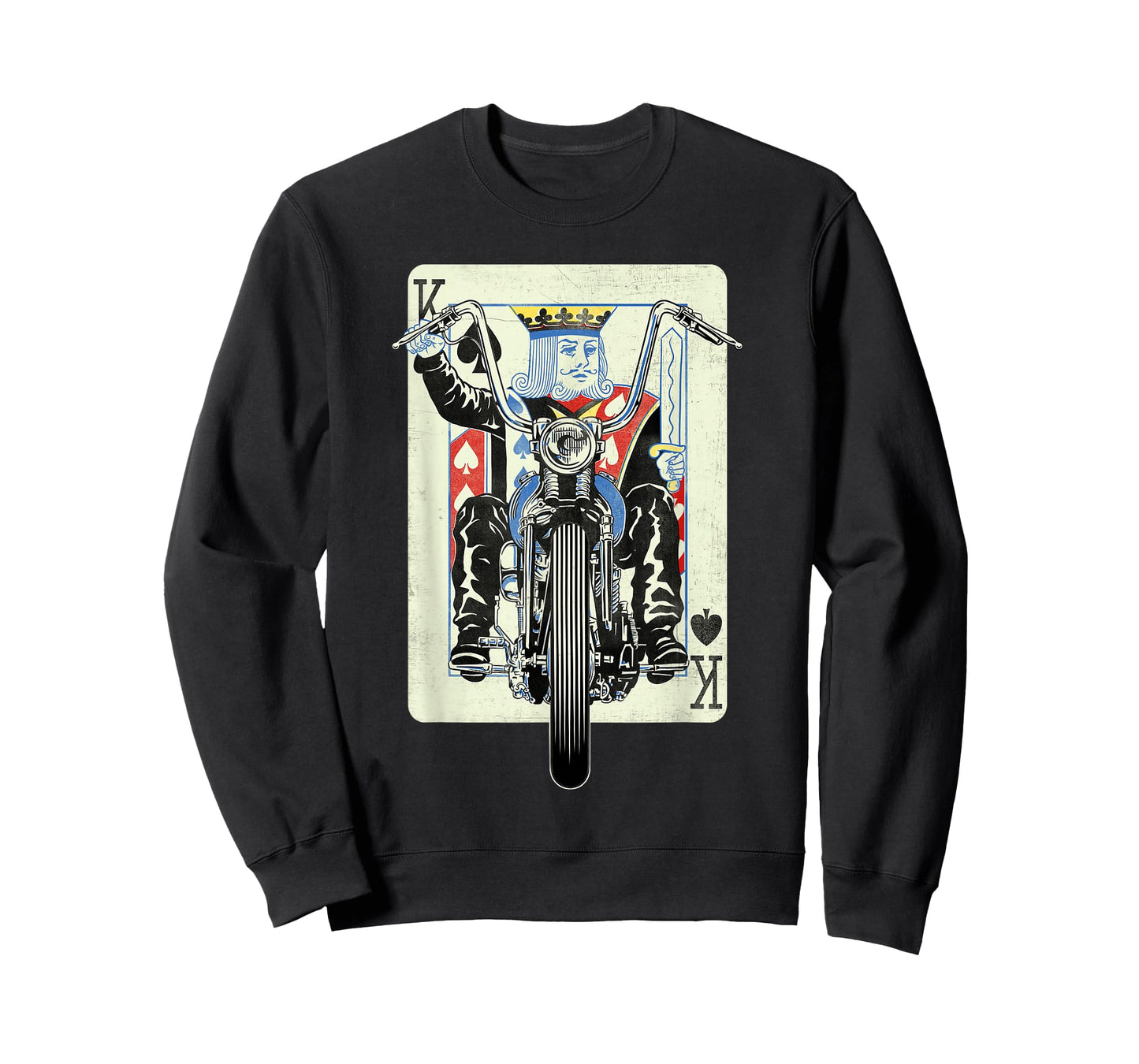 Vintage King Card Motorcycle Poker Black Jack Gambling Biker T-Shirt