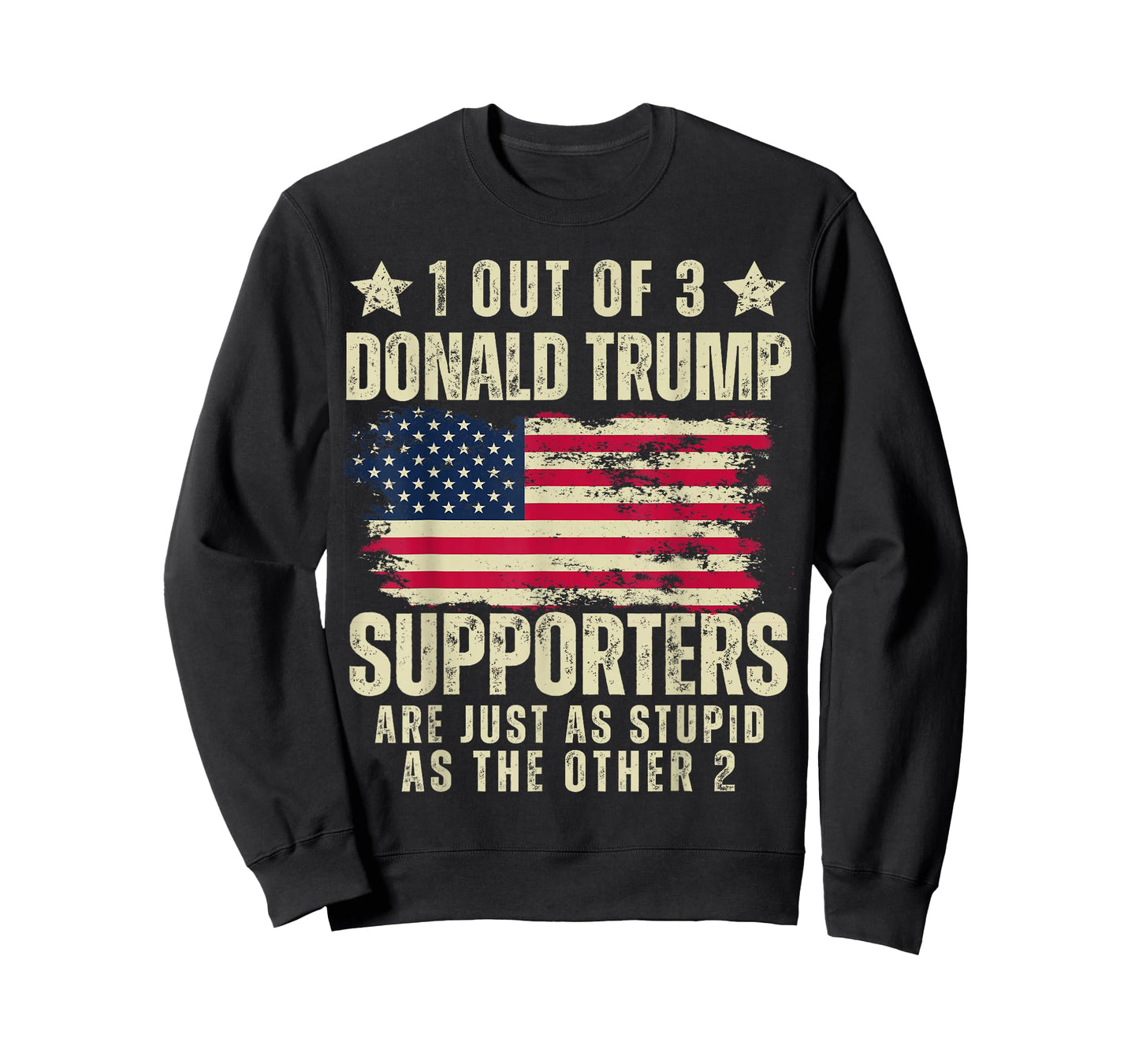 Funny American Voters United States Patriots 2024 1 Out Of 3 Donald Trump Supporters As Stupid As The Other 2 T-Shirt, Small