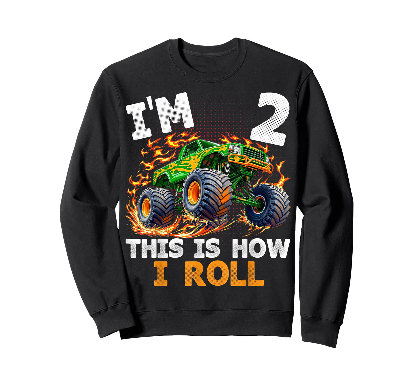 I'm 2 This is How I Roll Monster Truck 2nd Birthday Boys T-Shirt