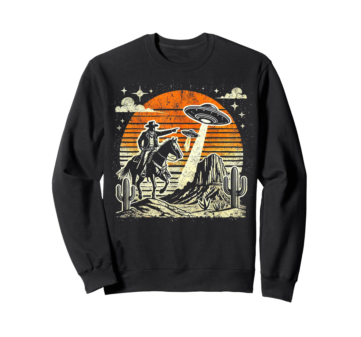 Vintage Funny 90s Western Cowboy Ufo T-Shirt