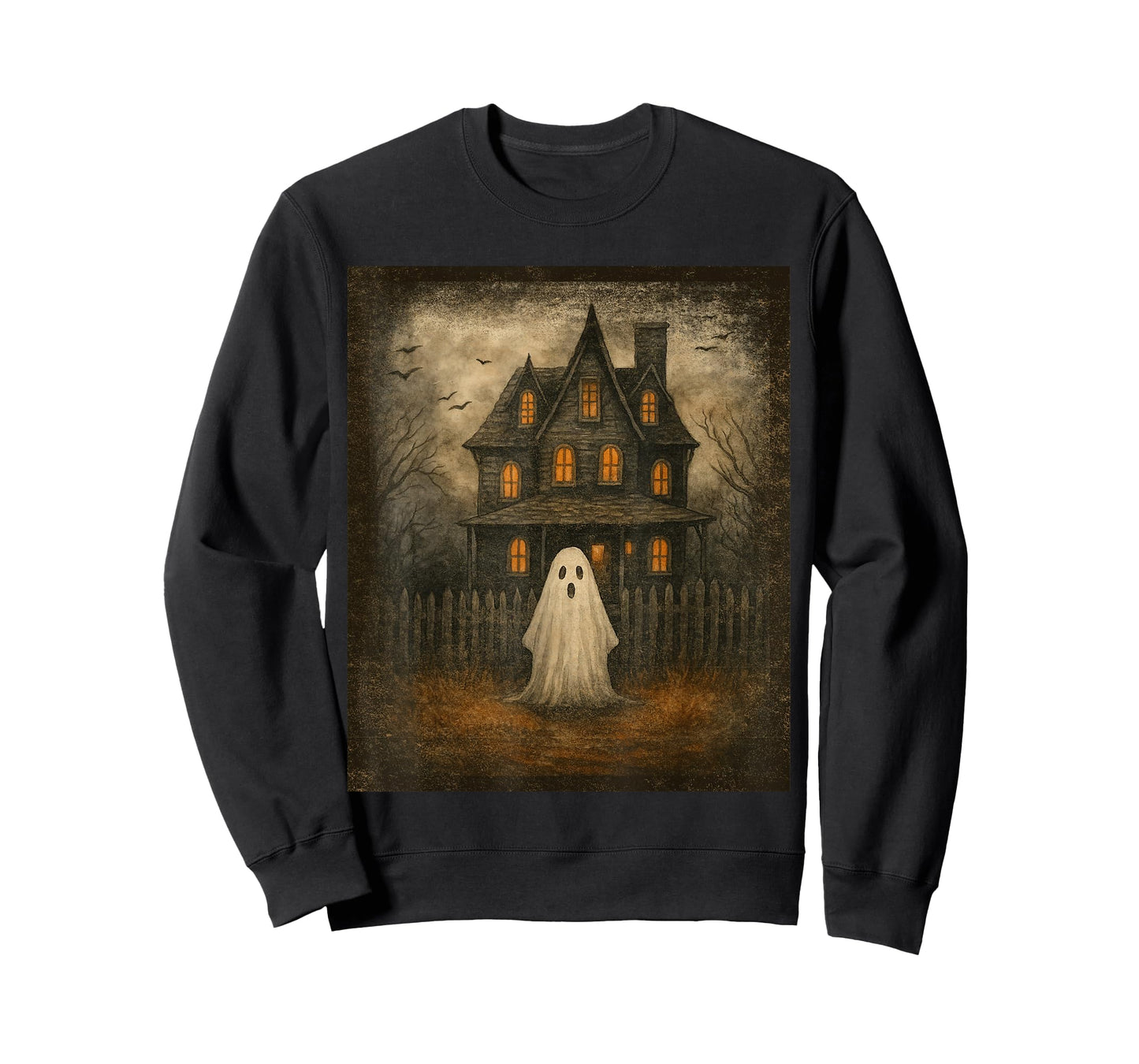 Vintage Ghost Boo Haunted House Halloween Costumes Boy Men T-Shirt