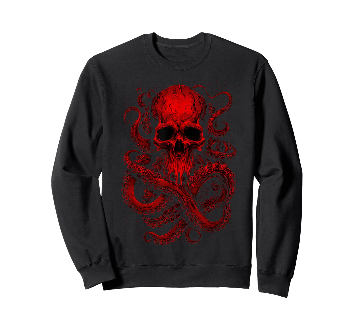 Octopus Skull Monster Red Krakens Cthulhus Cool for Men Boys T-Shirt