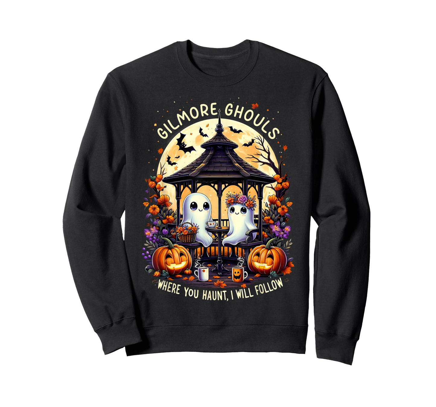 Halloween Ghost Gilmore Ghouls Where You Haunt I Will Follow T-Shirt