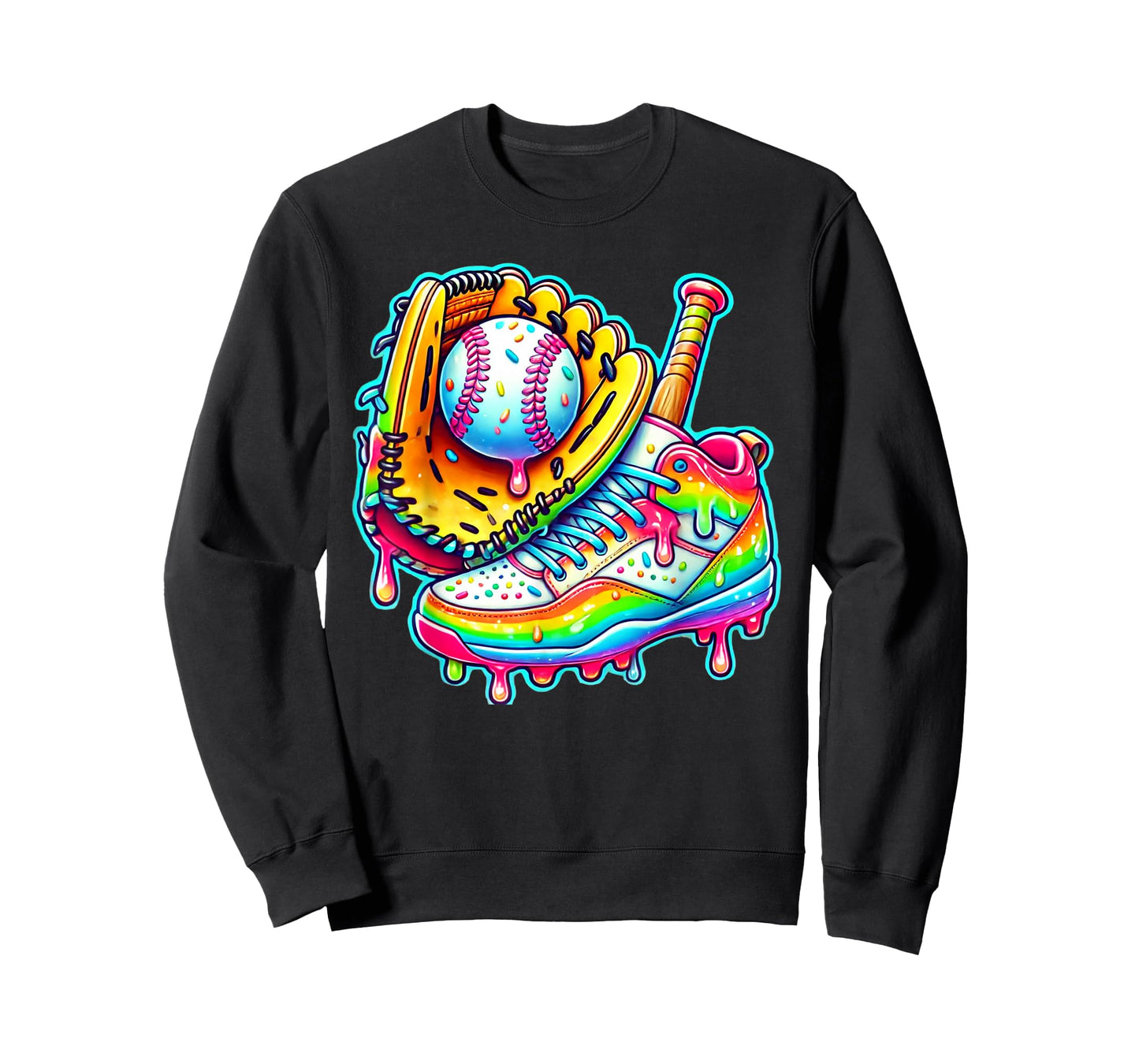 Kids Ice Cream Drip Baseball Stuff Baseball Drip For Boys T-Shirt