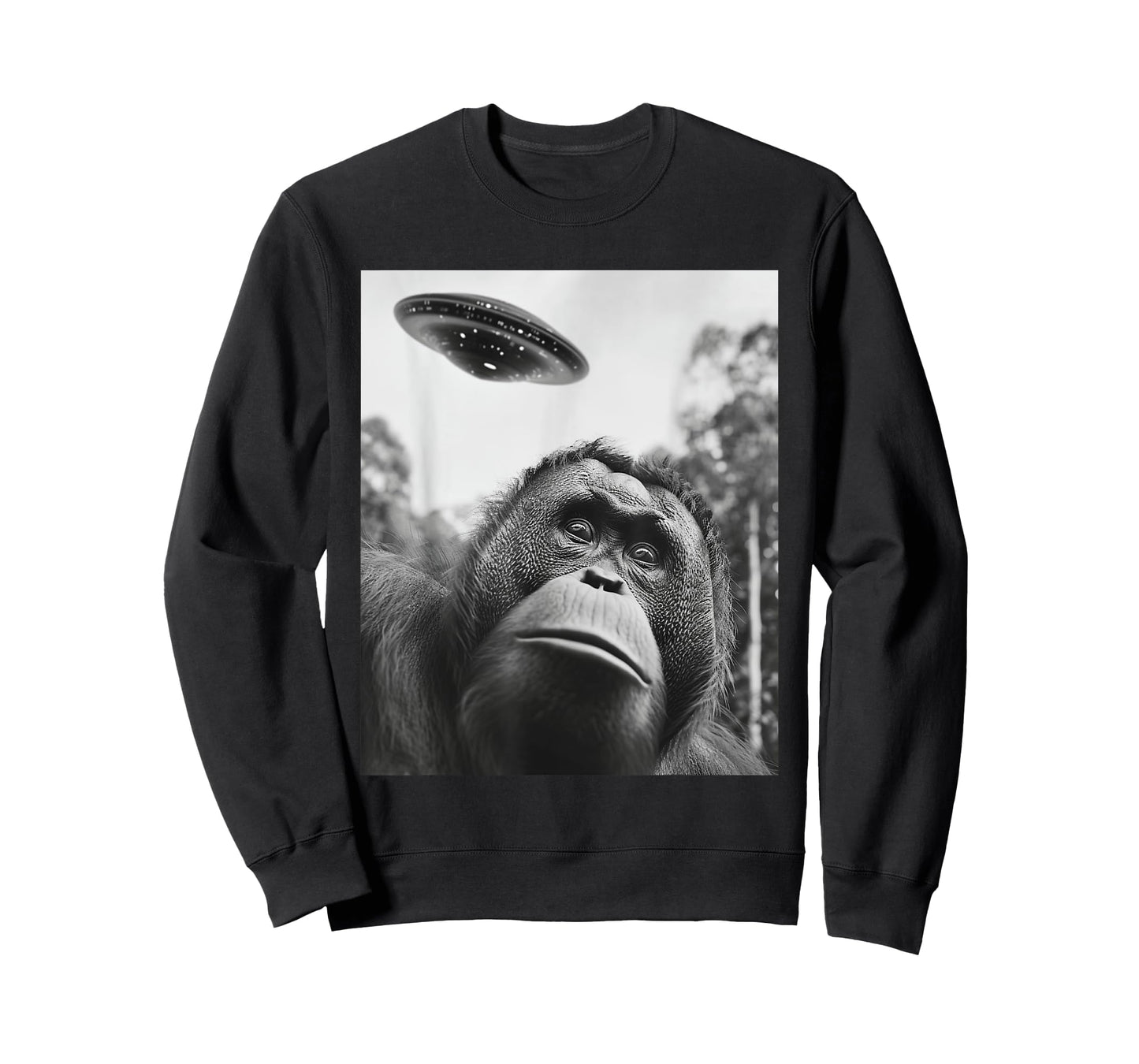 Selfie - Funny Alien Selfie Orangutan UFO T-Shirt