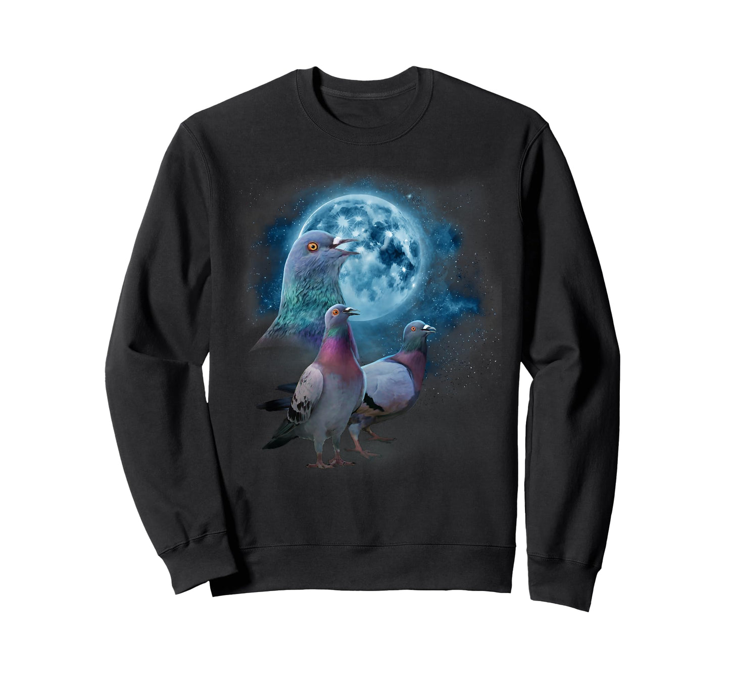 Funny Pigeon Shirt - Funny Pigeons Howling at the Moon T-Shirt
