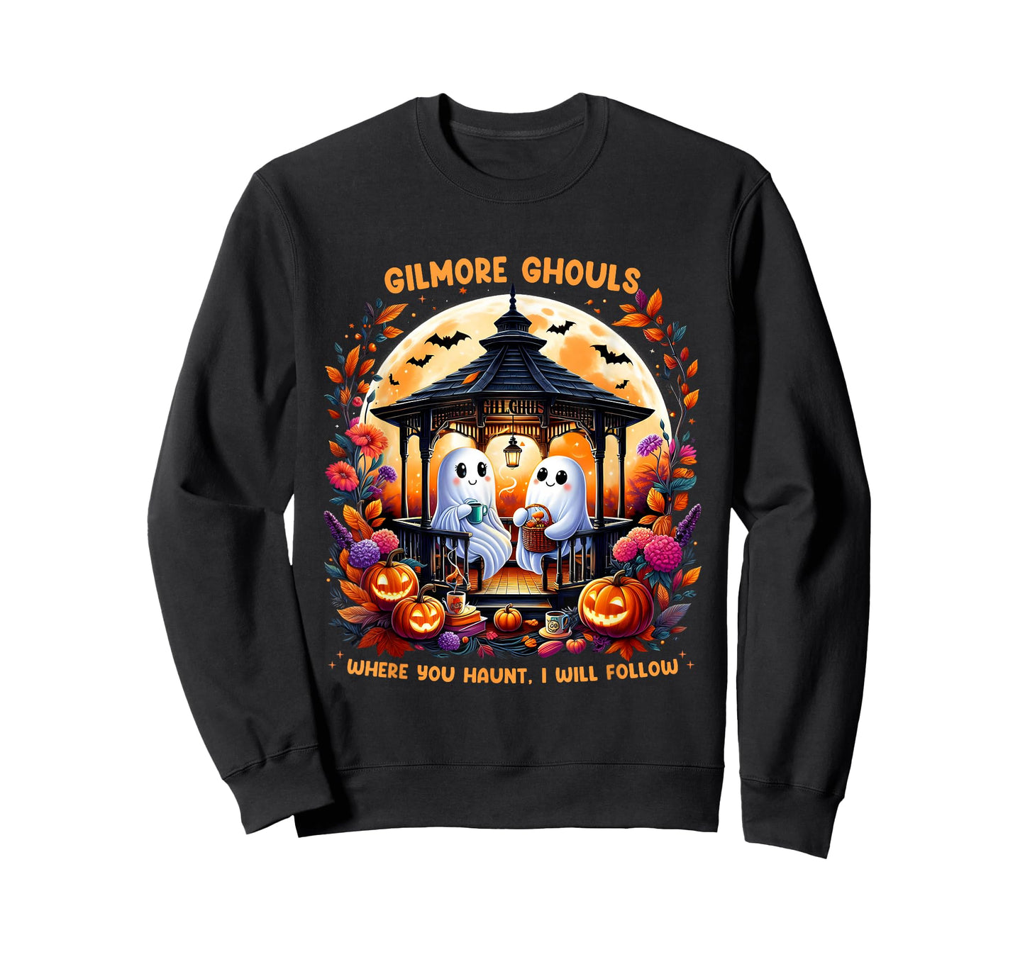 Halloween Gilmore Ghouls Where You Haunt I Will Follow Ghost T-Shirt