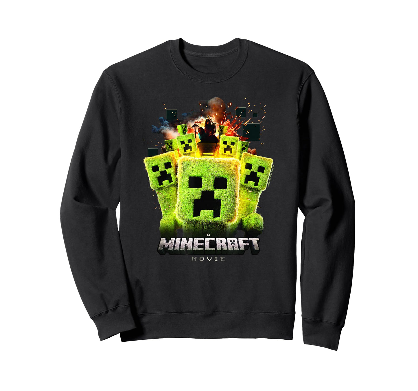 A Minecraft Movie Group Of Creepers Surrounding The Gang T-Shirt