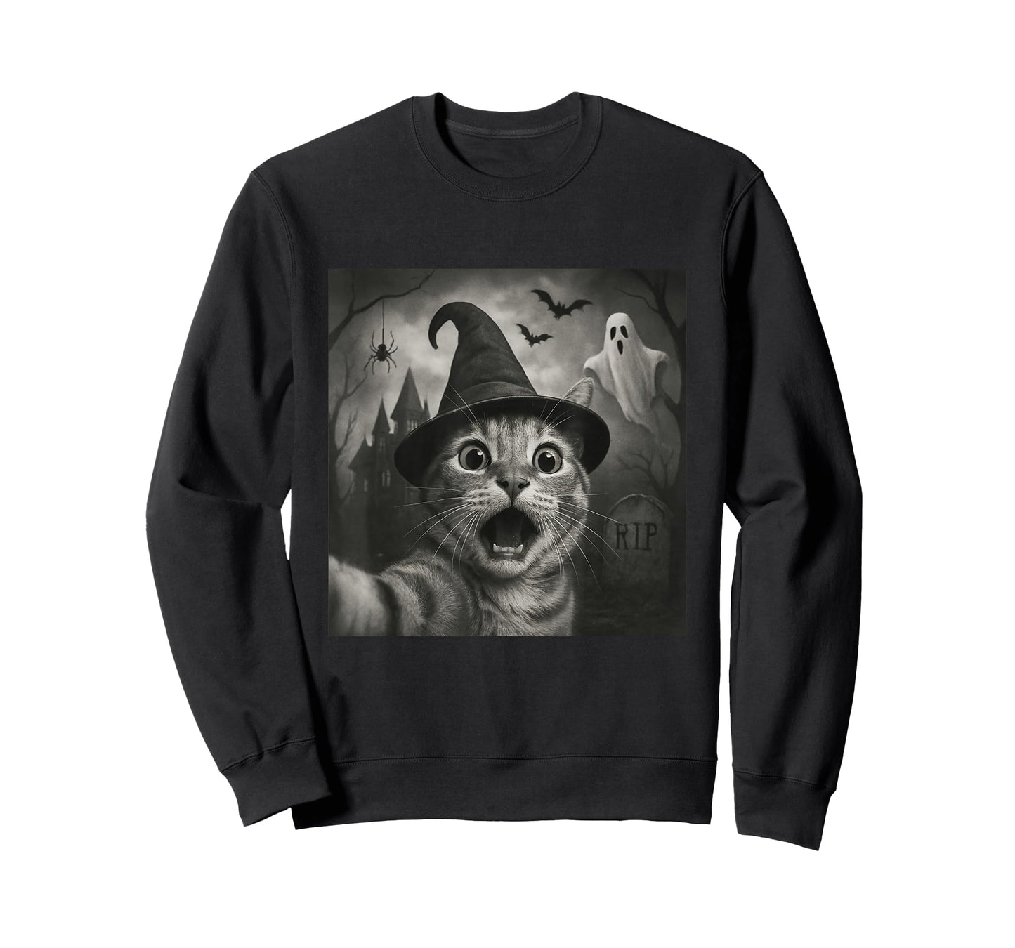 Halloween cat Taking Selfie Funny Spooky T-Shirt