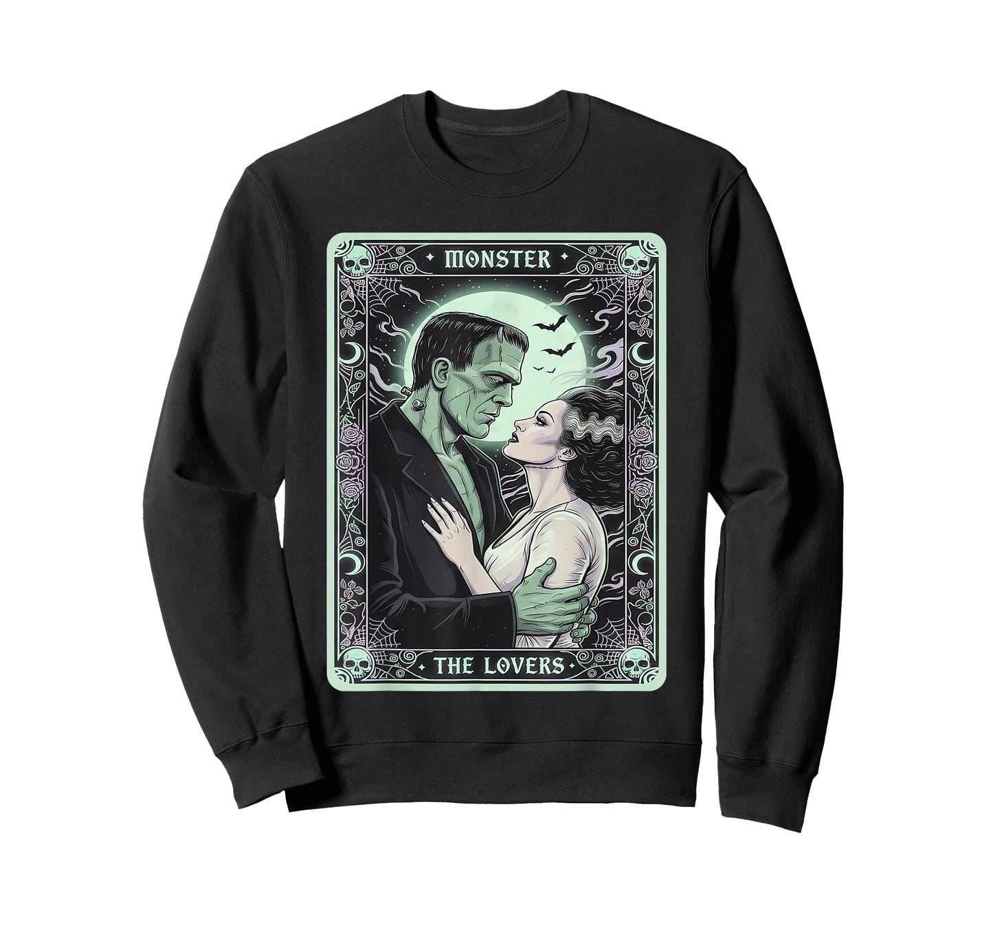 The Monster Frankenstein and Bride The Lovers Tarot Card T-Shirt
