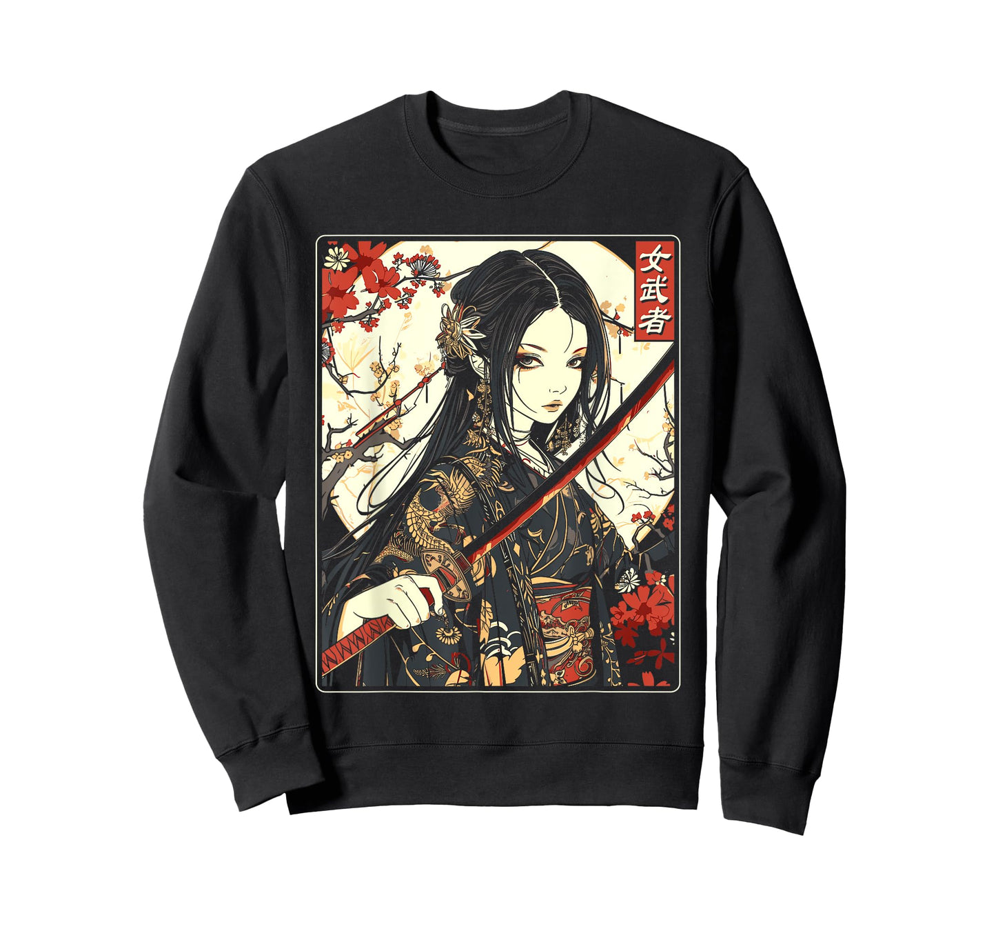 Japanese Gothic Samurai Art Woman With Katana Sword T-Shirt