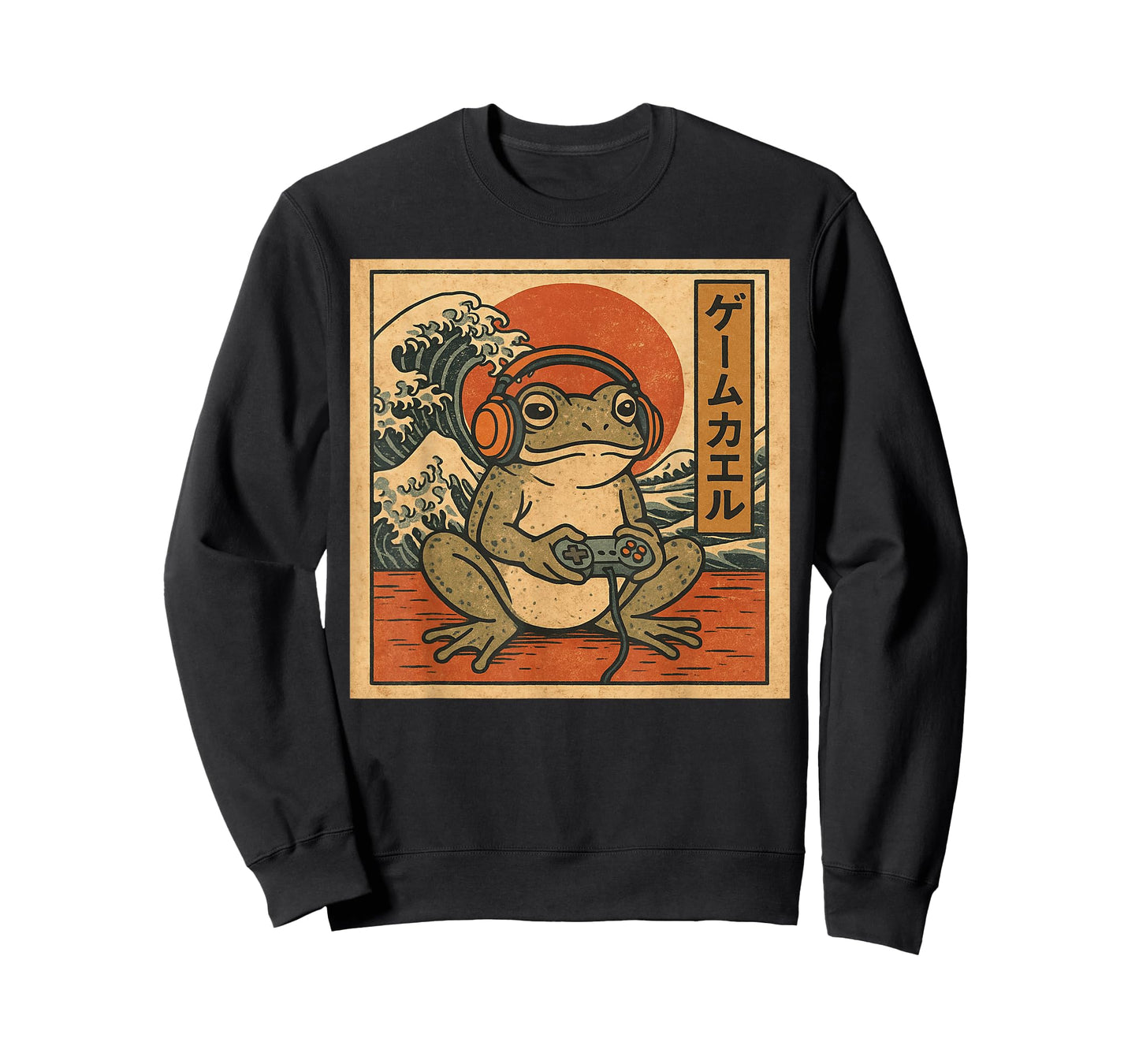 Gaming Frog Art Ukiyo-e Japanese Gamer Anime Men Women Boys T-Shirt