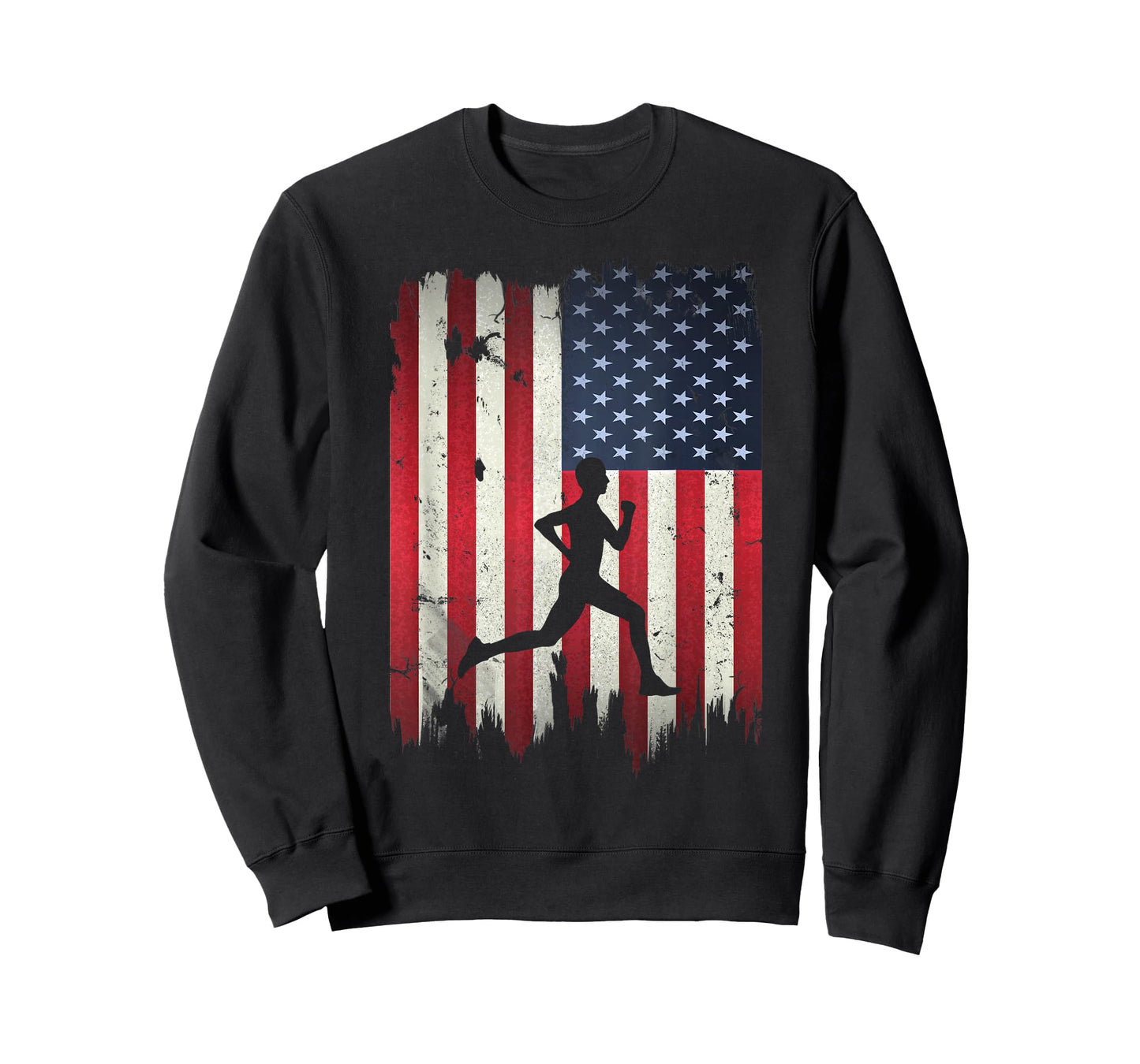 Runner Running USA American Flag 4th of July T-Shirt