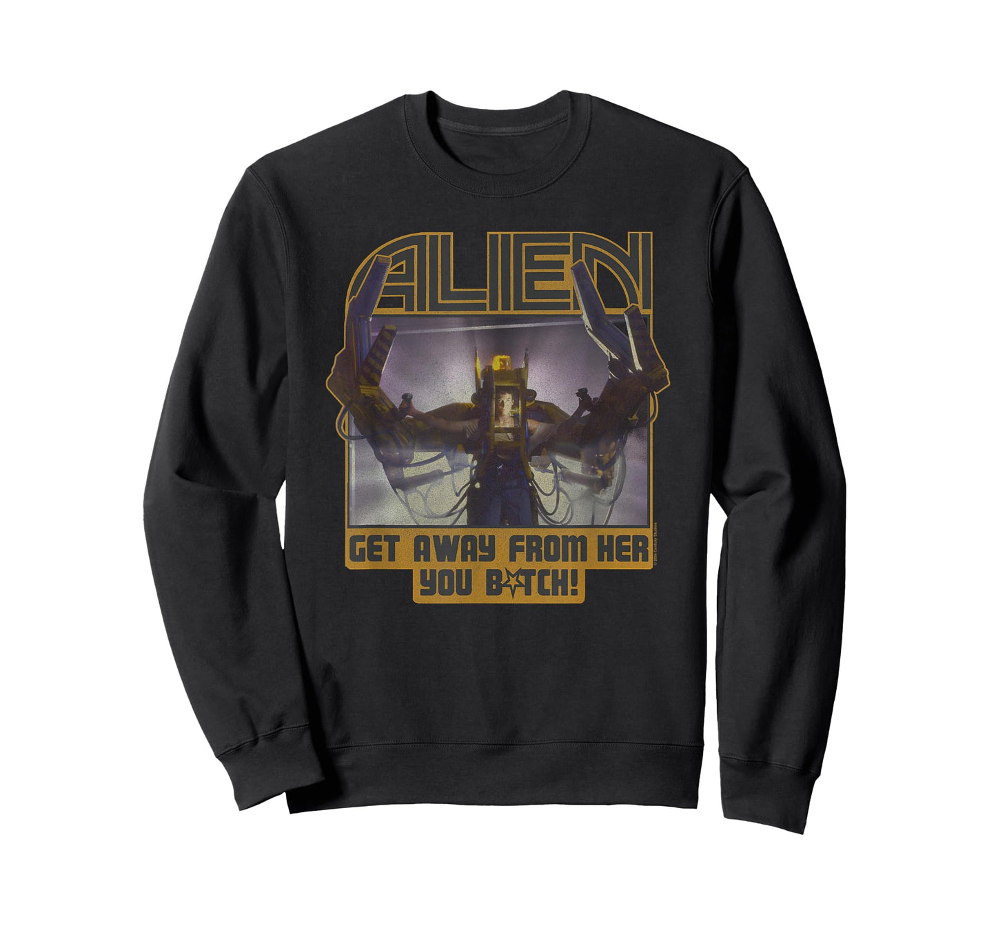 Aliens Get Away From Her You B-tch! Big Chest Retro Poster T-Shirt