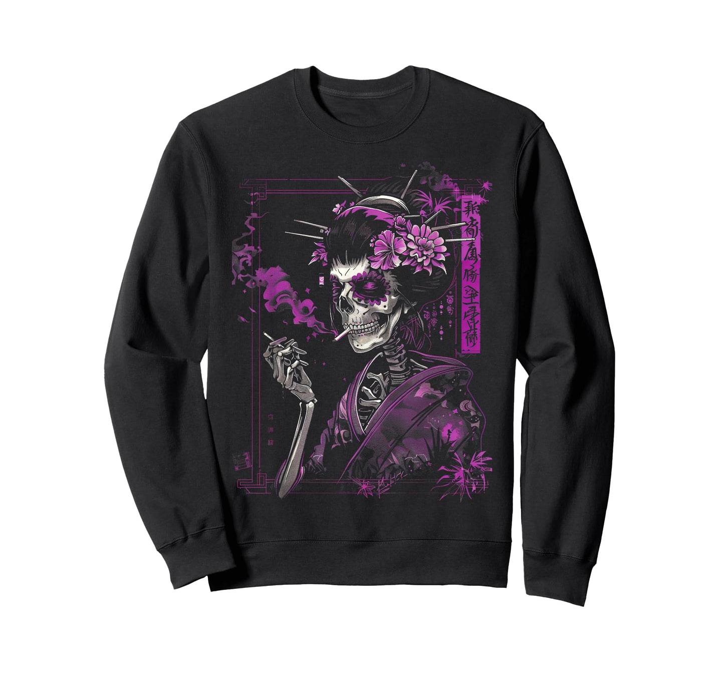 Anime Japanese Goth Cyberpunk City Skull Vintage Gothic T-Shirt