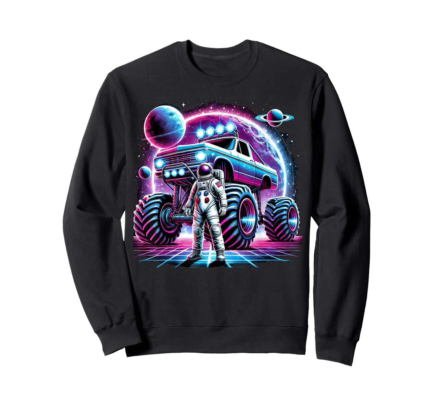 Astronaut Cosmic Space Adventure Monster Truck Astronomy T-Shirt