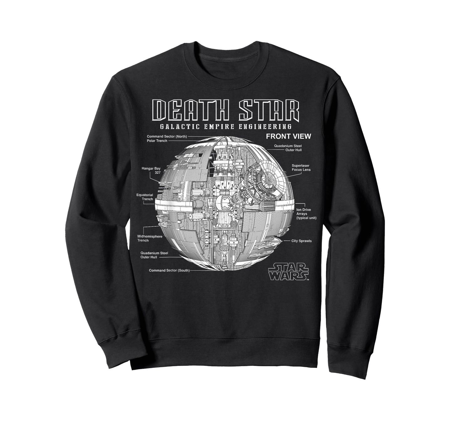 Star Wars Death Star Galactic Empire Engineering Diagram T-Shirt